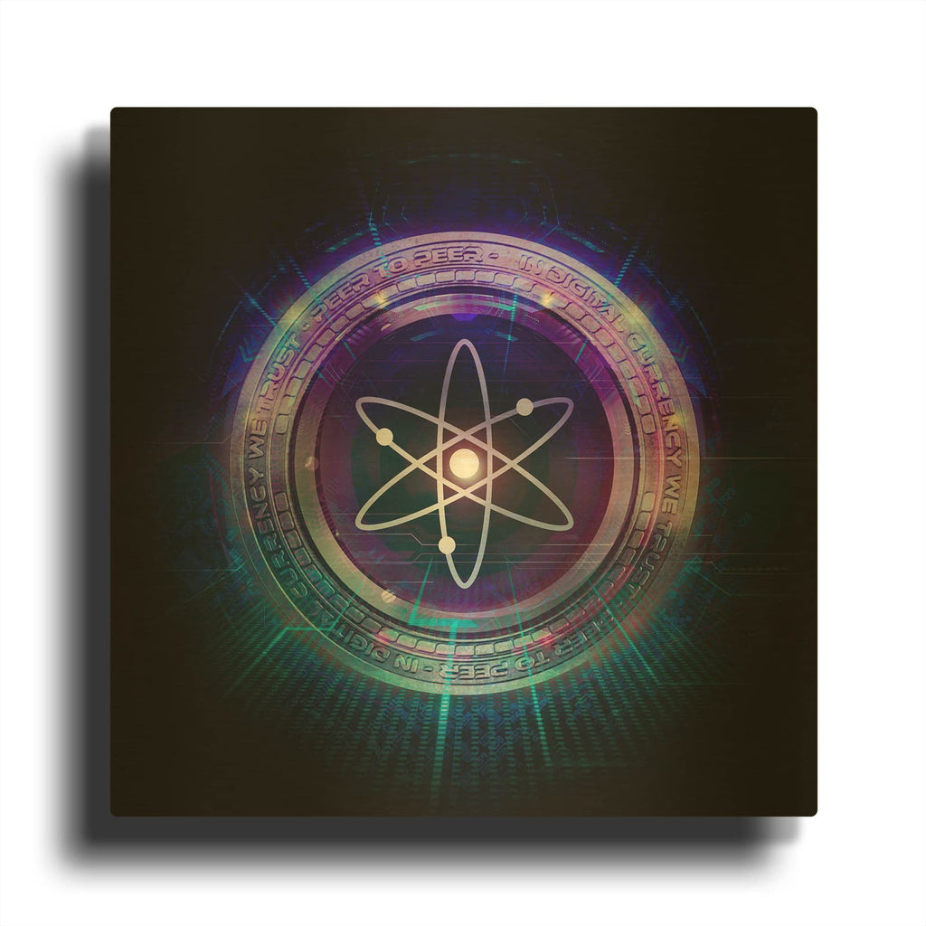 'Wagmi Cosmos Crypto' By Valentyn Artemenko Gold Metal Wall Art