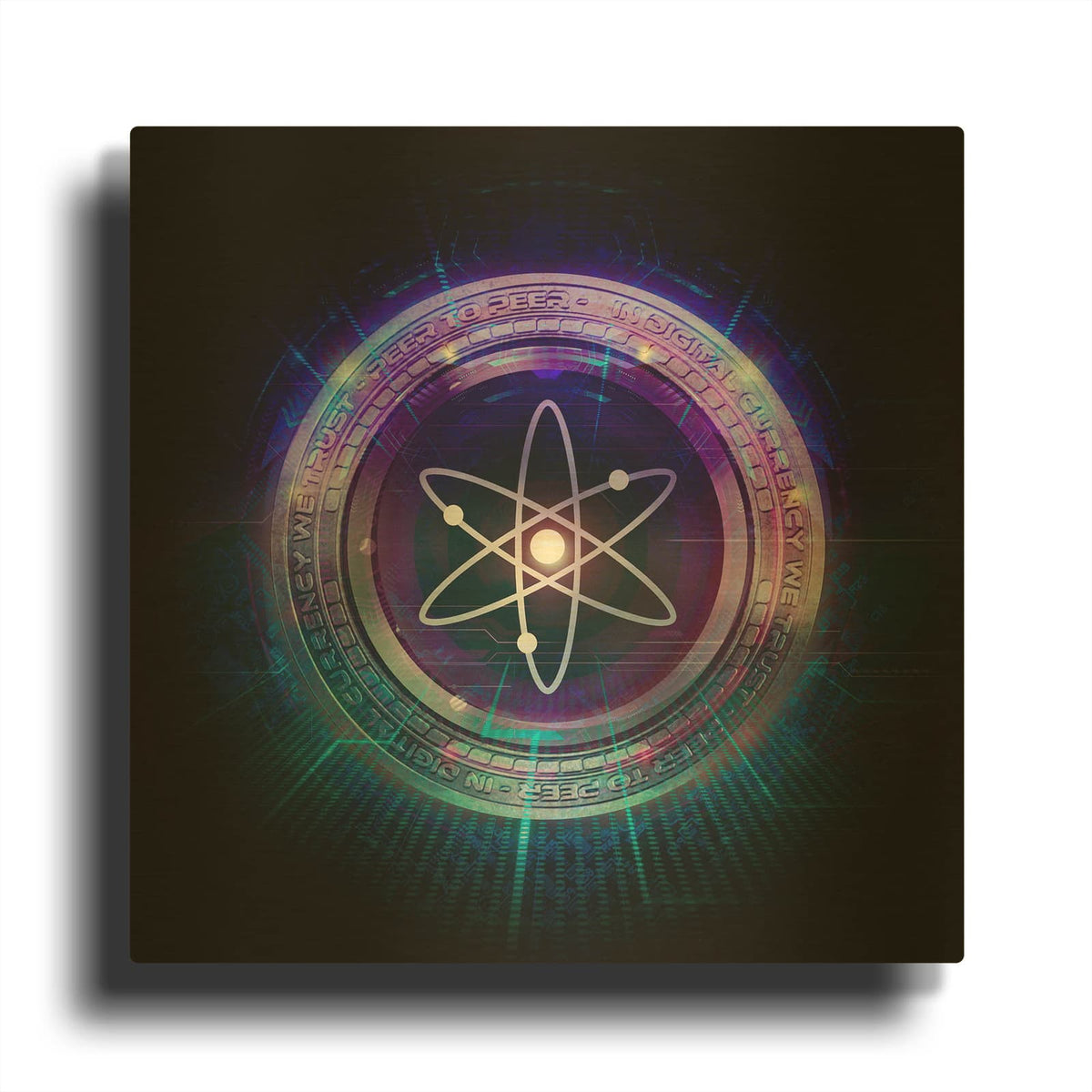'Wagmi Cosmos Crypto' By Valentyn Artemenko Gold Metal Wall Art