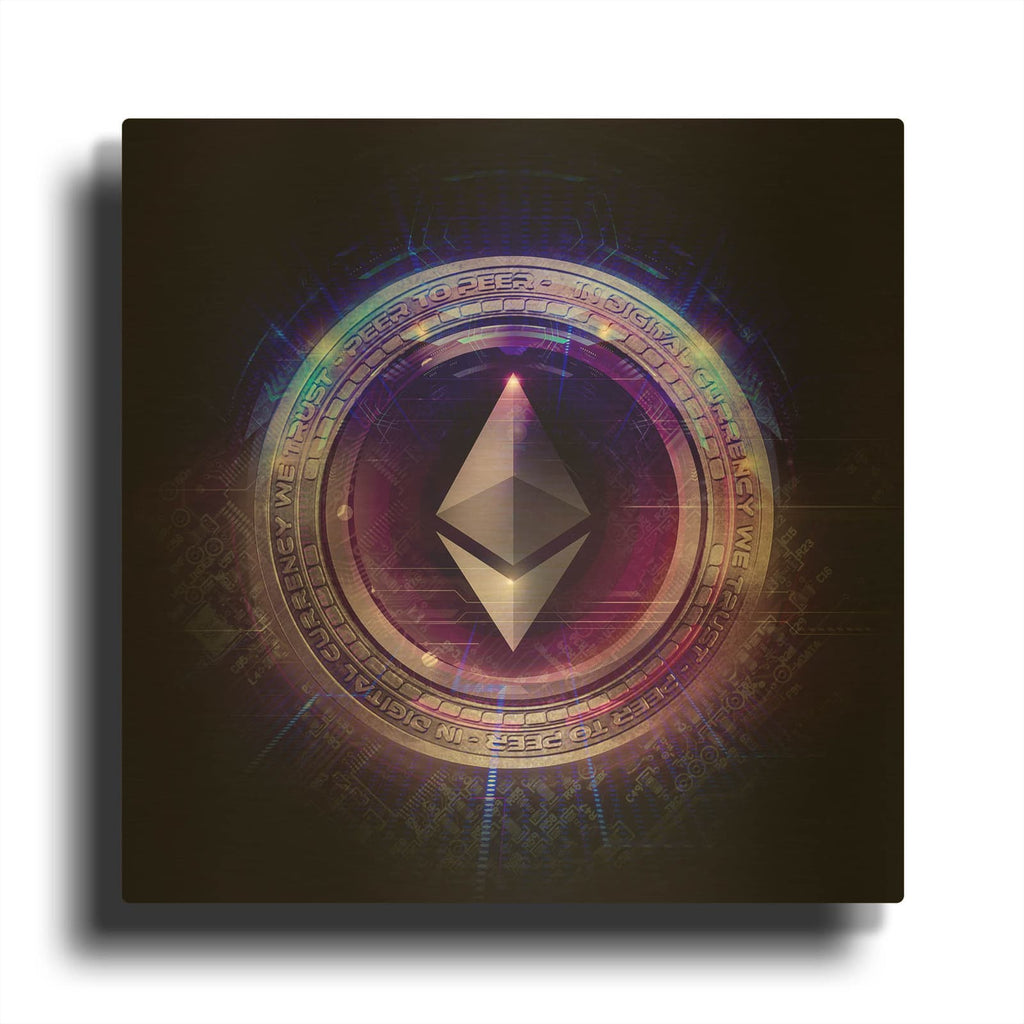 'Wagmi Ethereum Crypto' By Valentyn Artemenko Gold Metal Wall Art