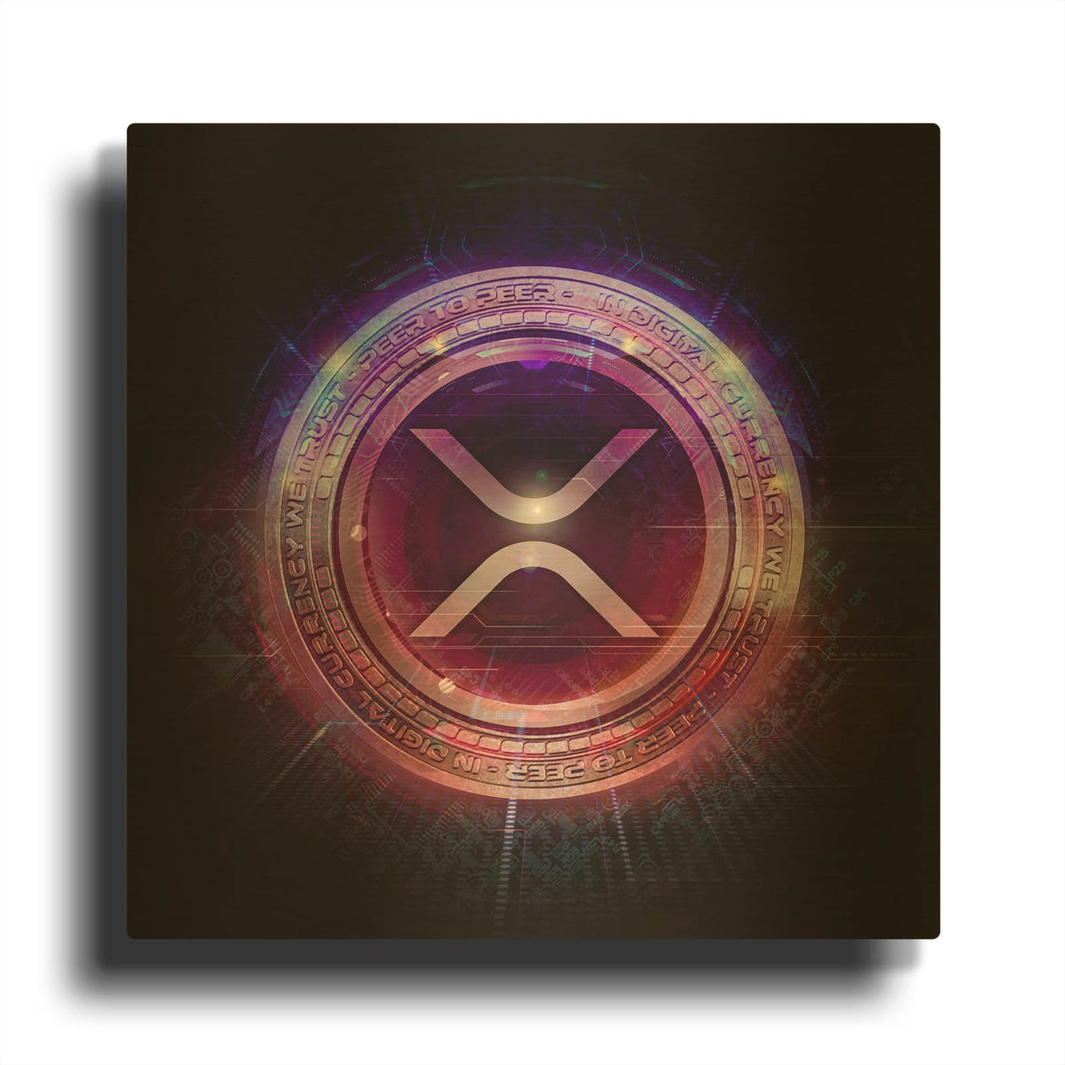 'Wagmi Xrp Crypto' By Valentyn Artemenko Gold Metal Wall Art