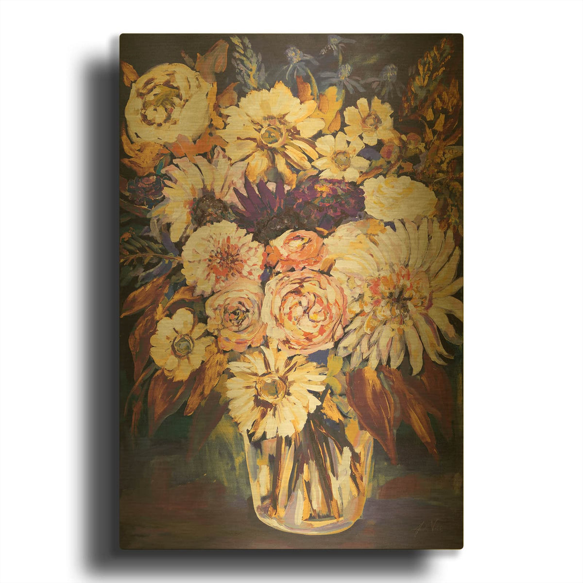 'Fall Prosperity' By Jeanette Vertentes Gold Metal Wall Art