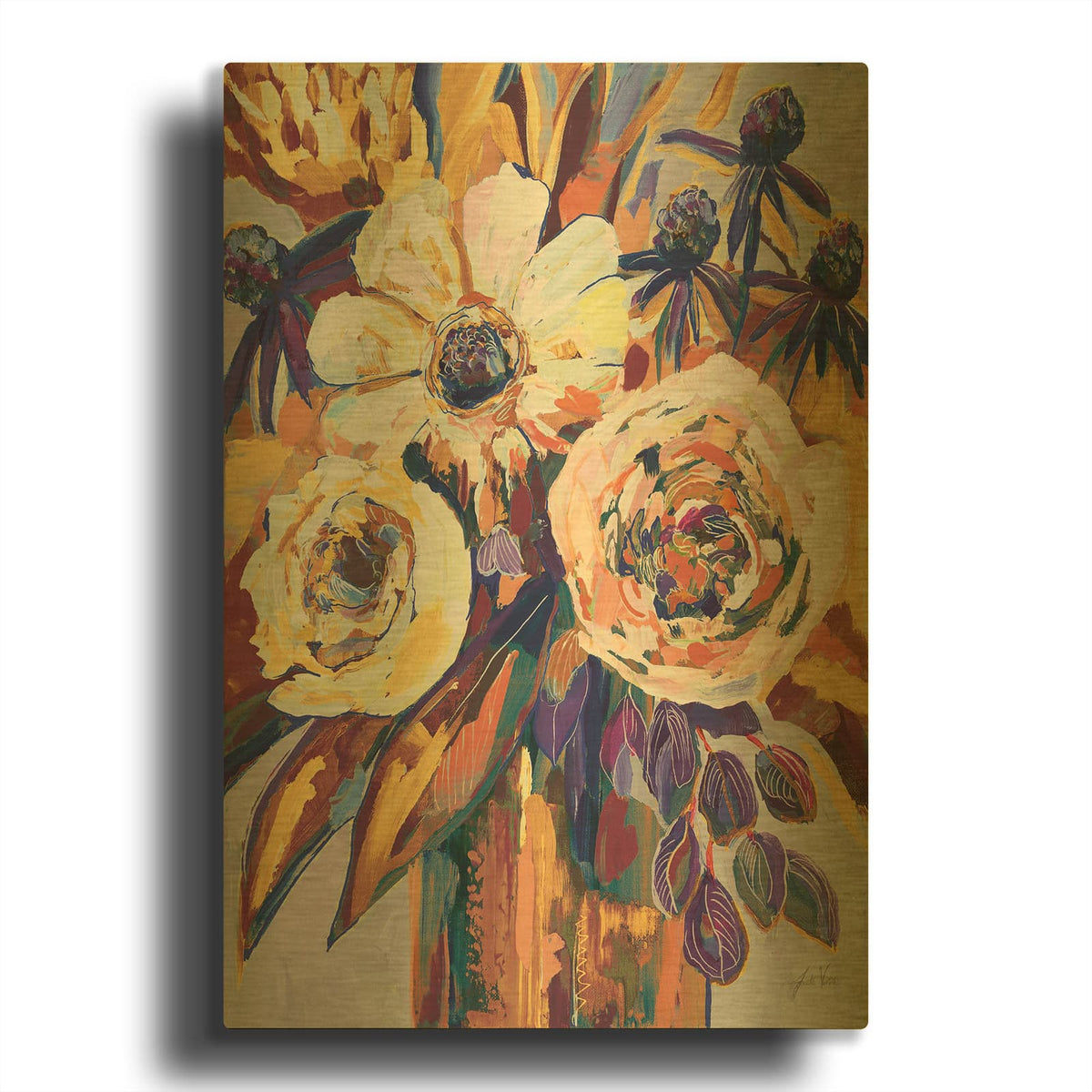 'Fall Vision' By Jeanette Vertentes Gold Metal Wall Art