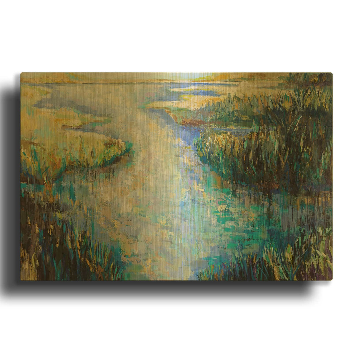 'Shimmer 2' By Jeanette Vertentes Gold Metal Wall Art