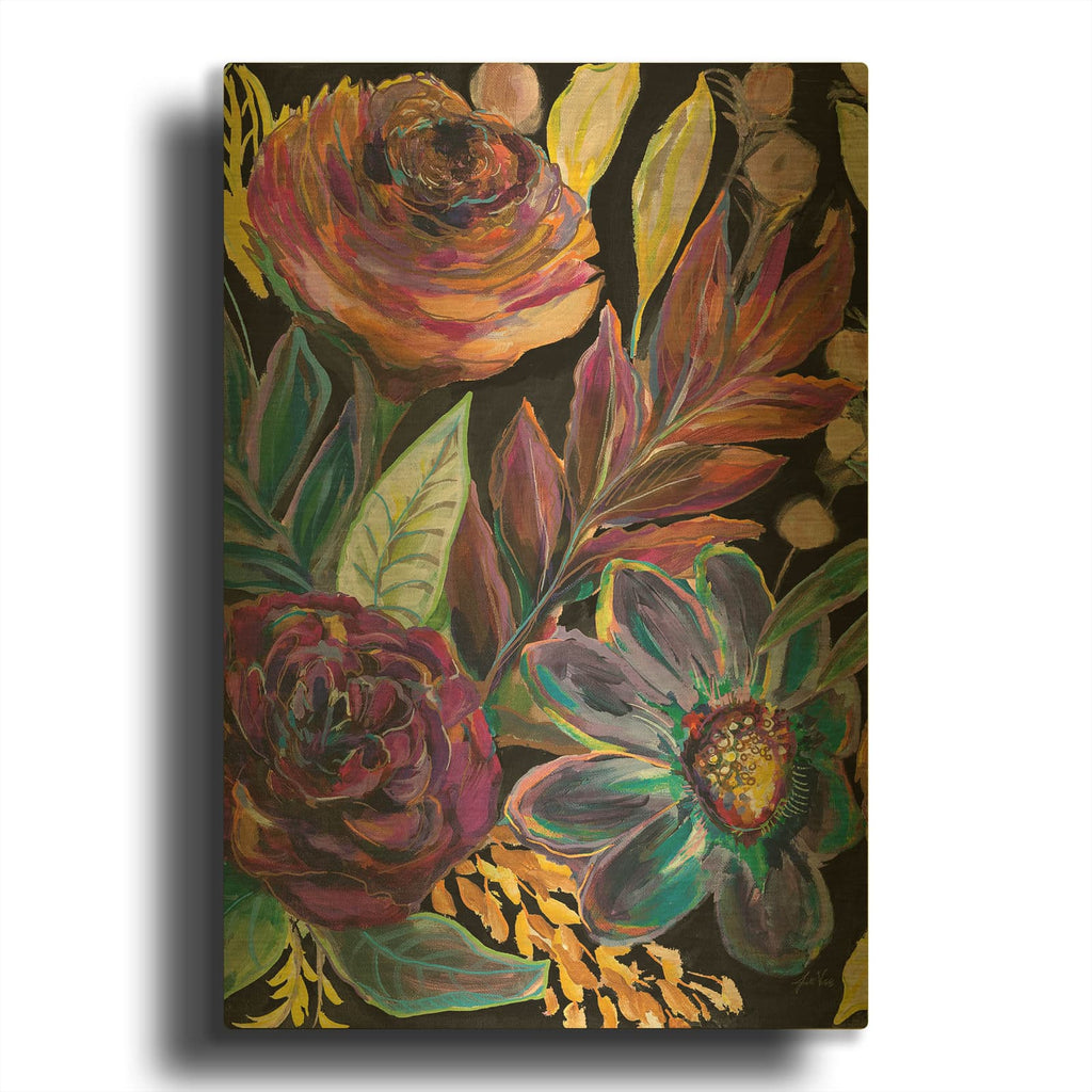'Festive Season I Black Crop I' By Jeanette Vertentes Gold Metal Wall Art