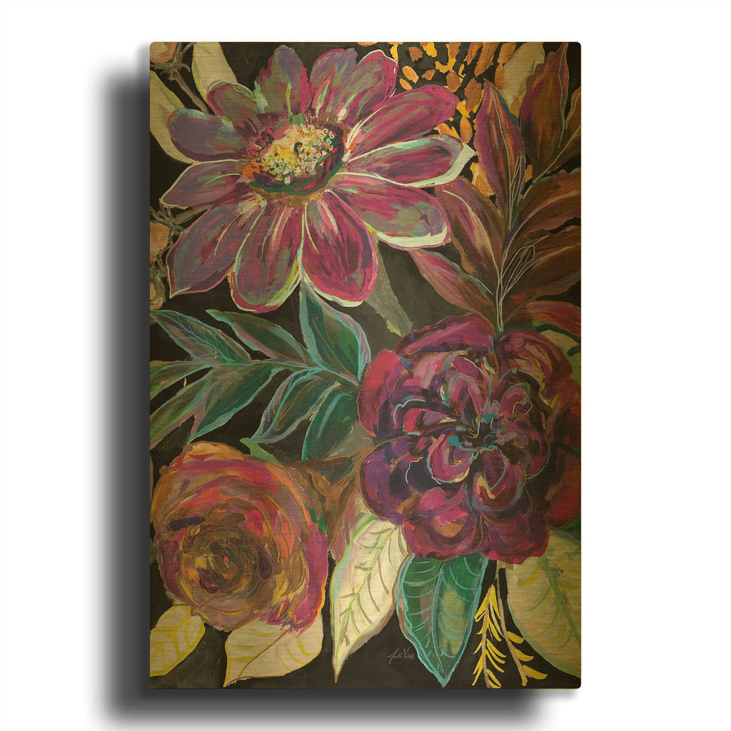 'Festive Season I Black Crop 2' By Jeanette Vertentes Gold Metal Wall Art