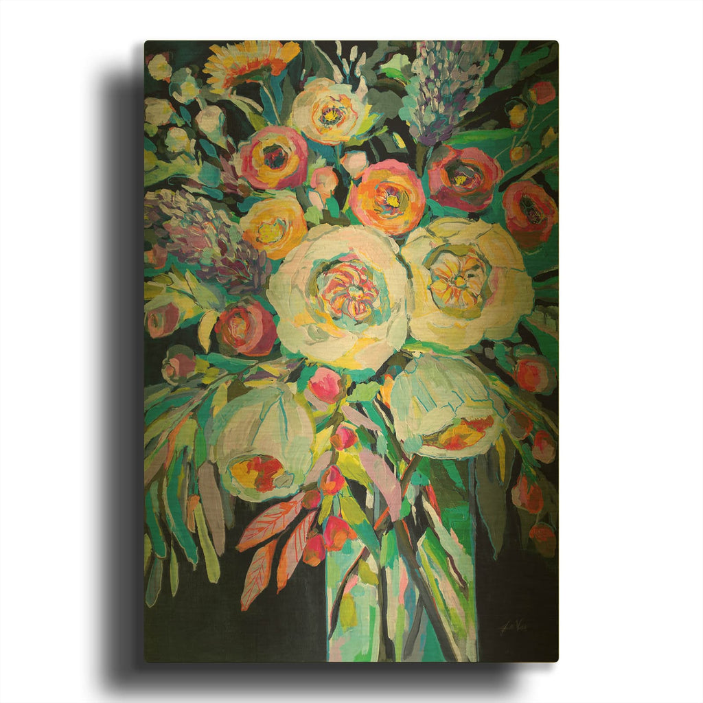 'Lilys Bouquet Black' By Jeanette Vertentes Gold Metal Wall Art