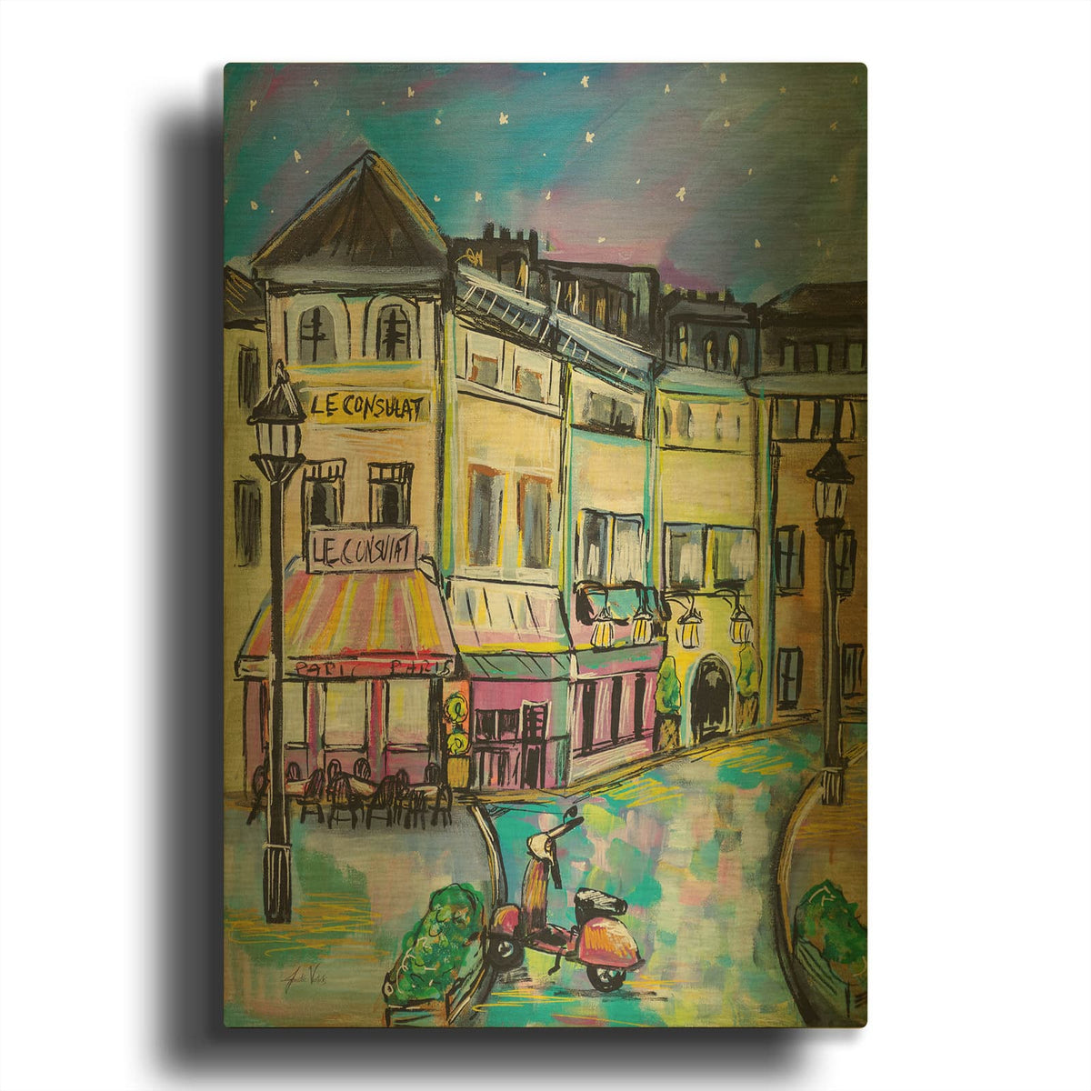 'Paris Evening' By Jeanette Vertentes Gold Metal Wall Art