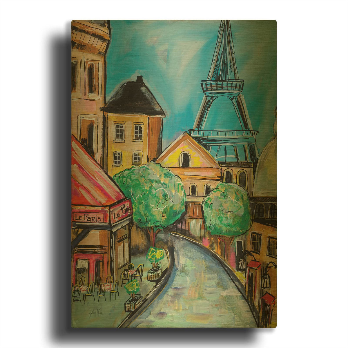 'Paris Evening 2' By Jeanette Vertentes Gold Metal Wall Art