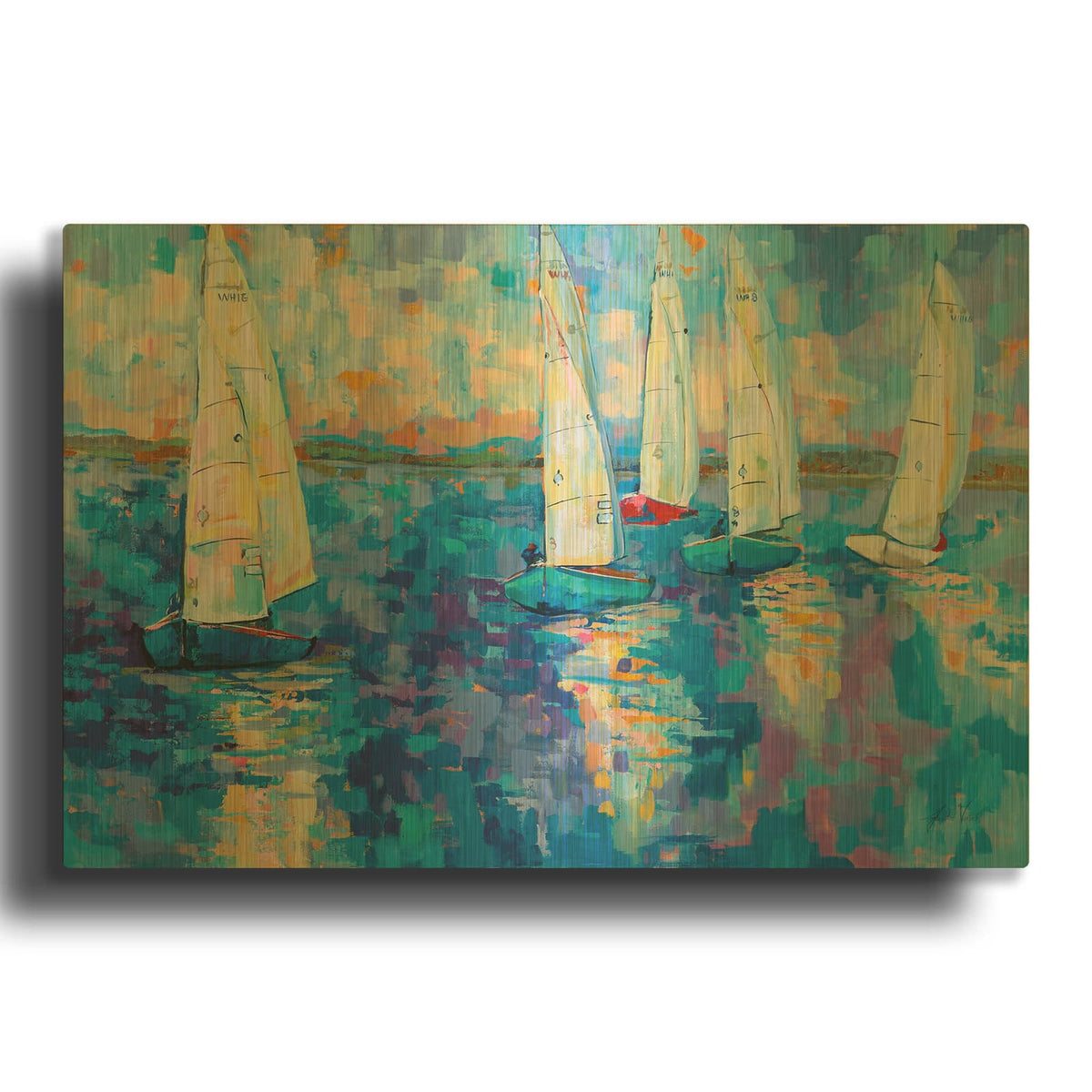 'Back From The Race' By Jeanette Vertentes Gold Metal Wall Art