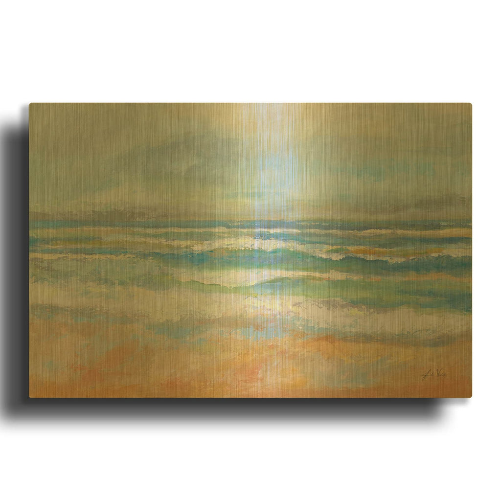 'Morning Surf' By Jeanette Vertentes Gold Metal Wall Art