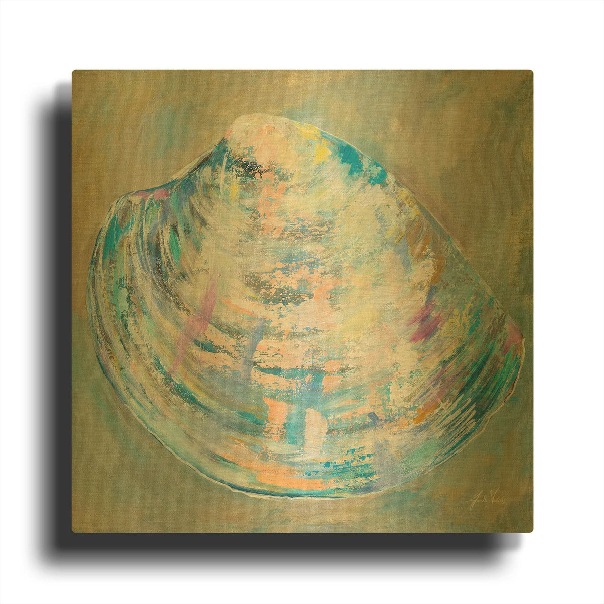 'Baby Shell' By Jeanette Vertentes Gold Metal Wall Art