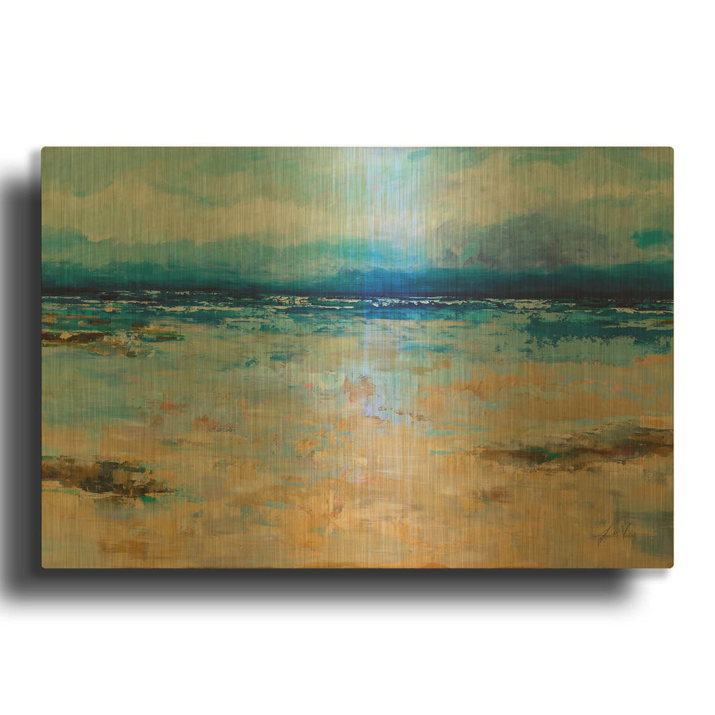 'East Beach' By Jeanette Vertentes Gold Metal Wall Art