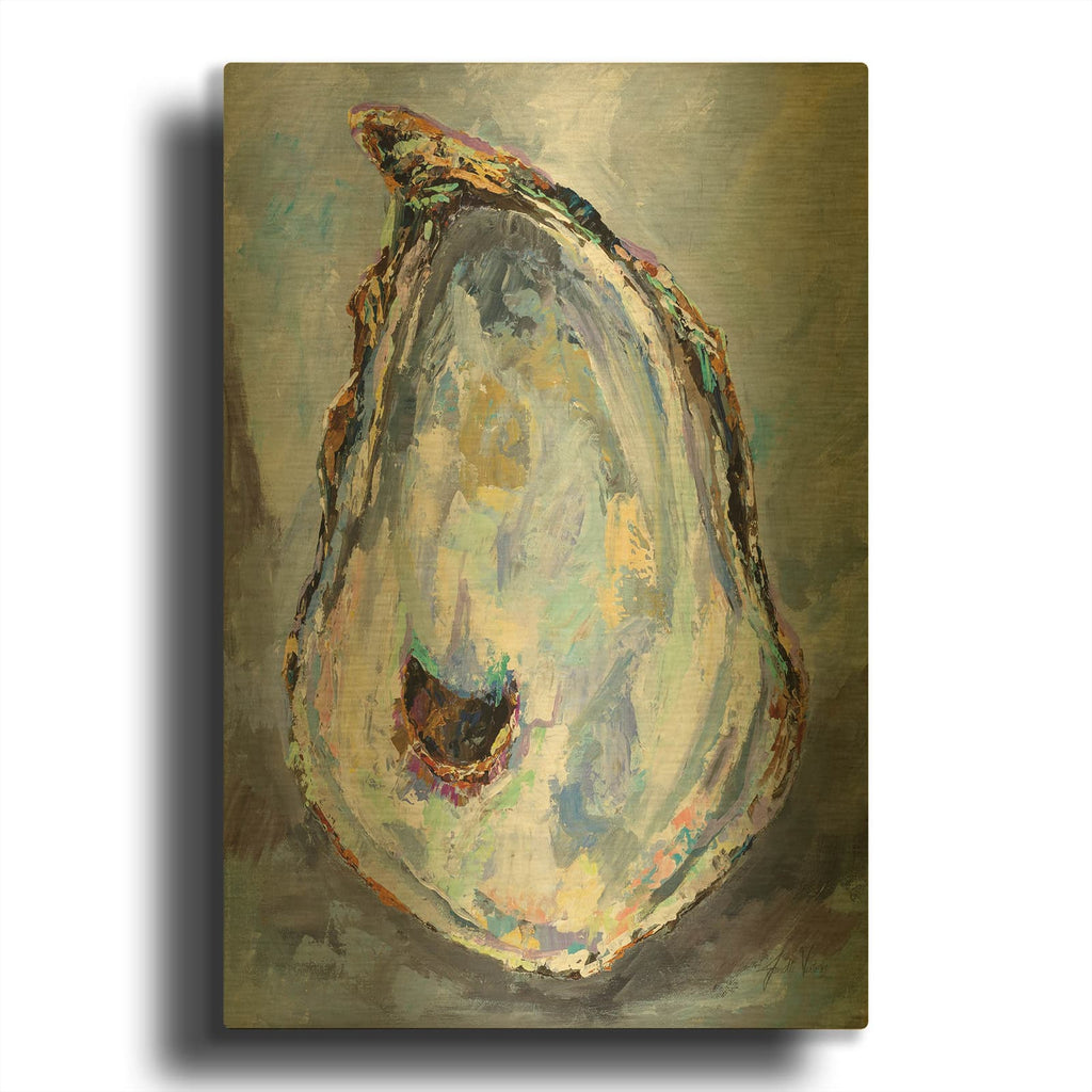 'Gray Oyster' By Jeanette Vertentes Gold Metal Wall Art