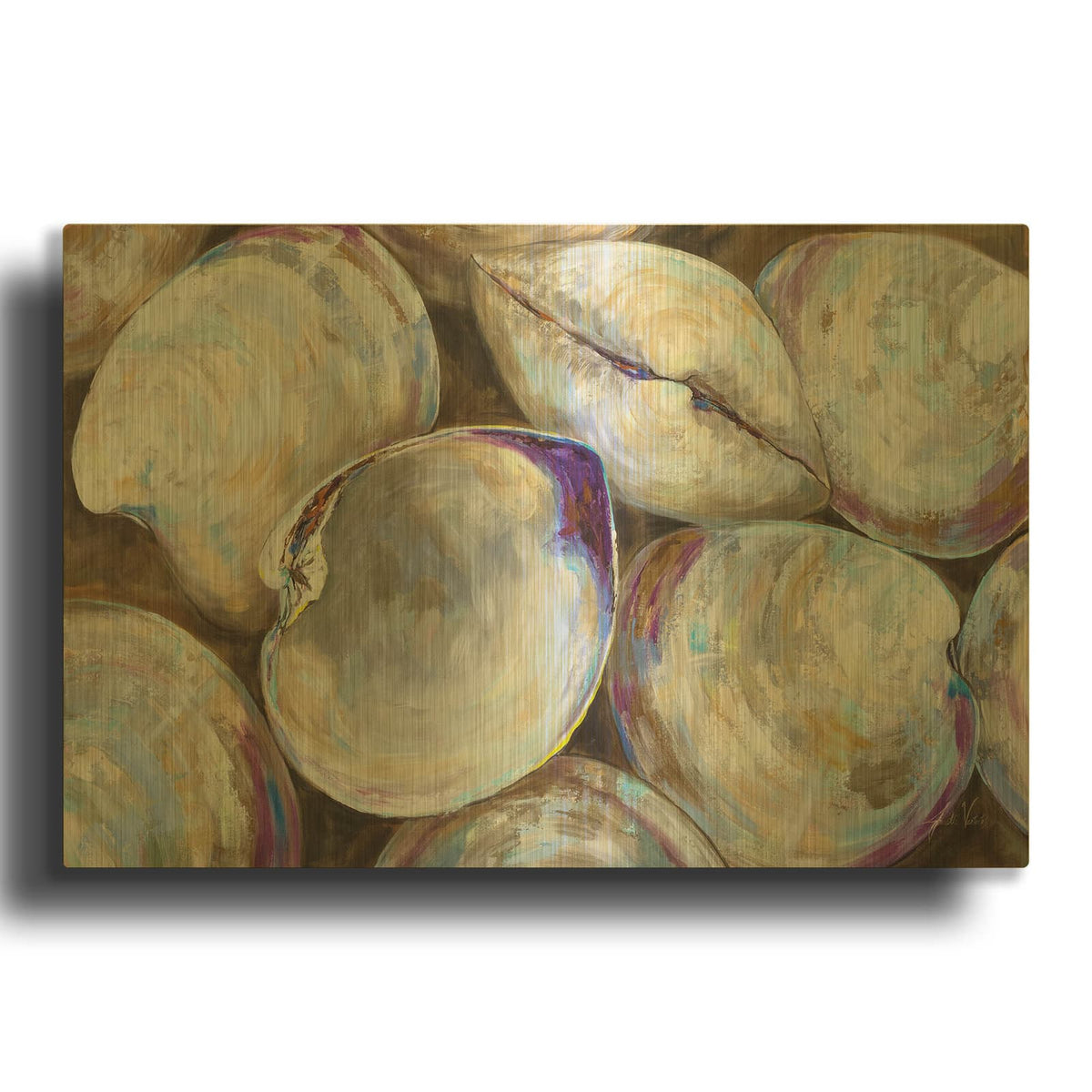 'Clambake Cluster' By Jeanette Vertentes Gold Metal Wall Art