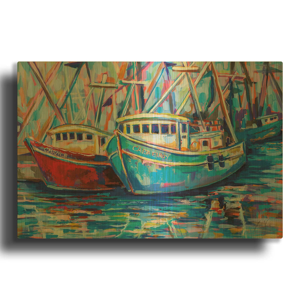 'Salty Duo' By Jeanette Vertentes Gold Metal Wall Art