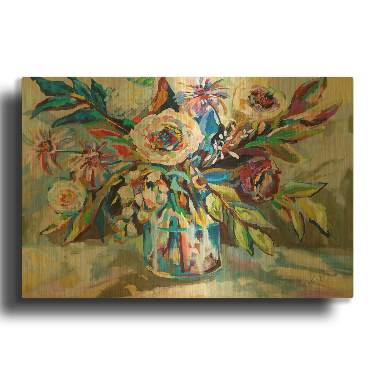 'It Warms My Heart' By Jeanette Vertentes Gold Metal Wall Art