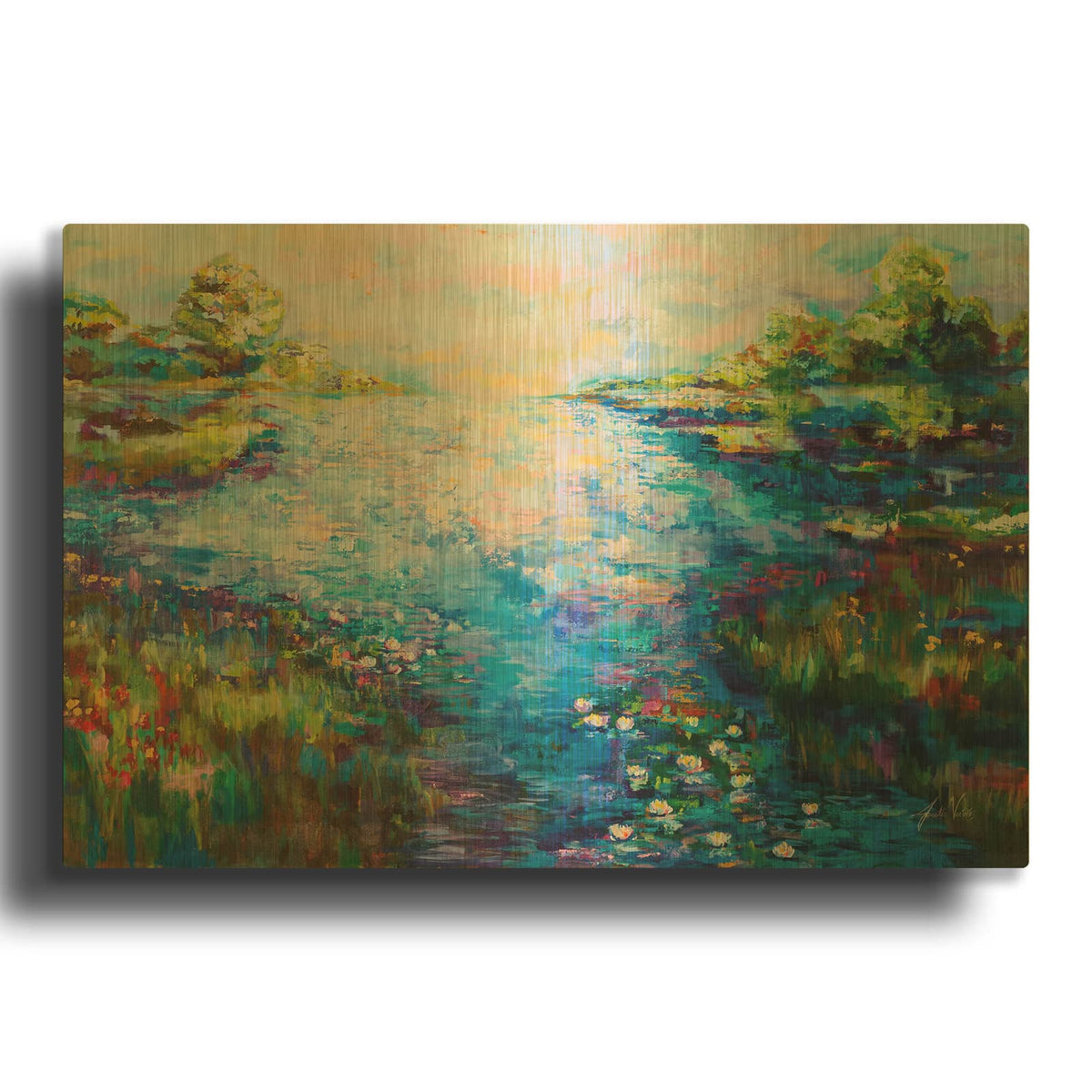 'Monet Day' By Jeanette Vertentes Gold Metal Wall Art