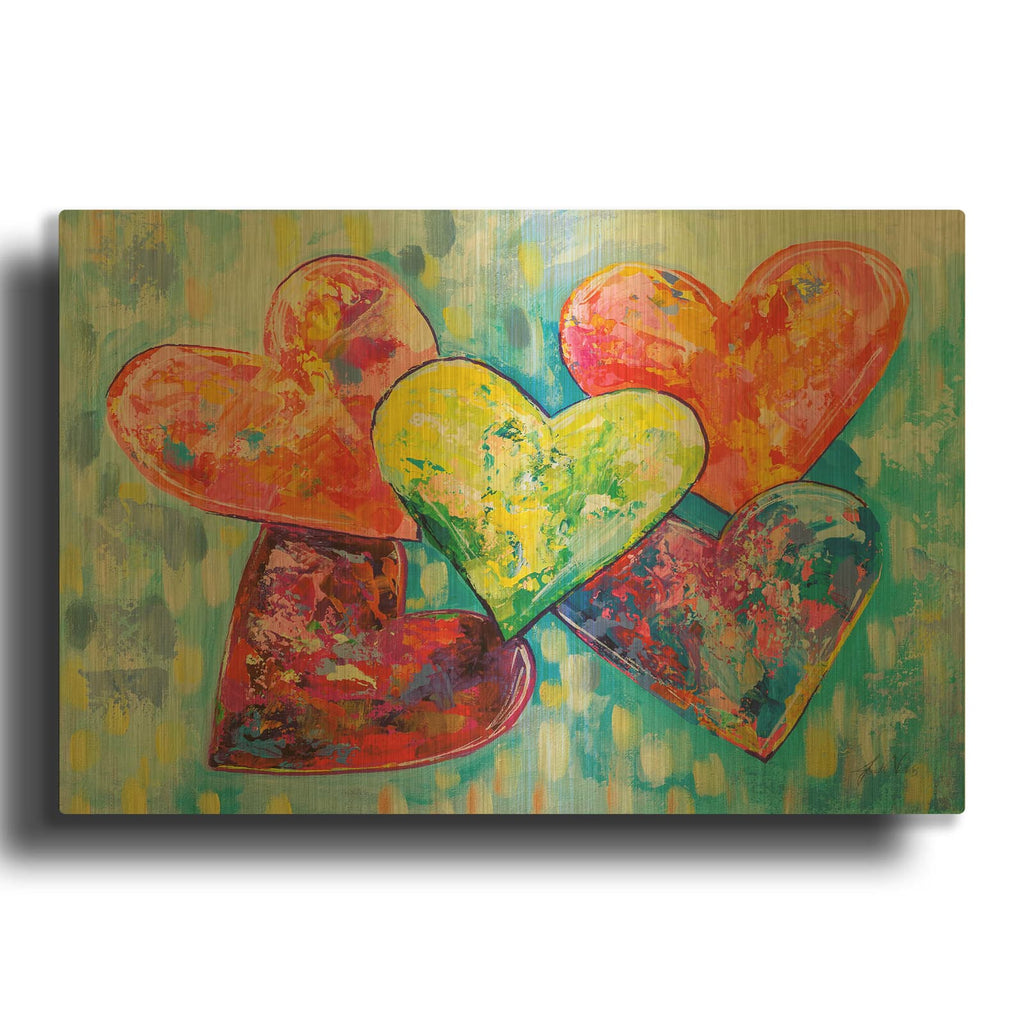 'Family Love' By Jeanette Vertentes Gold Metal Wall Art