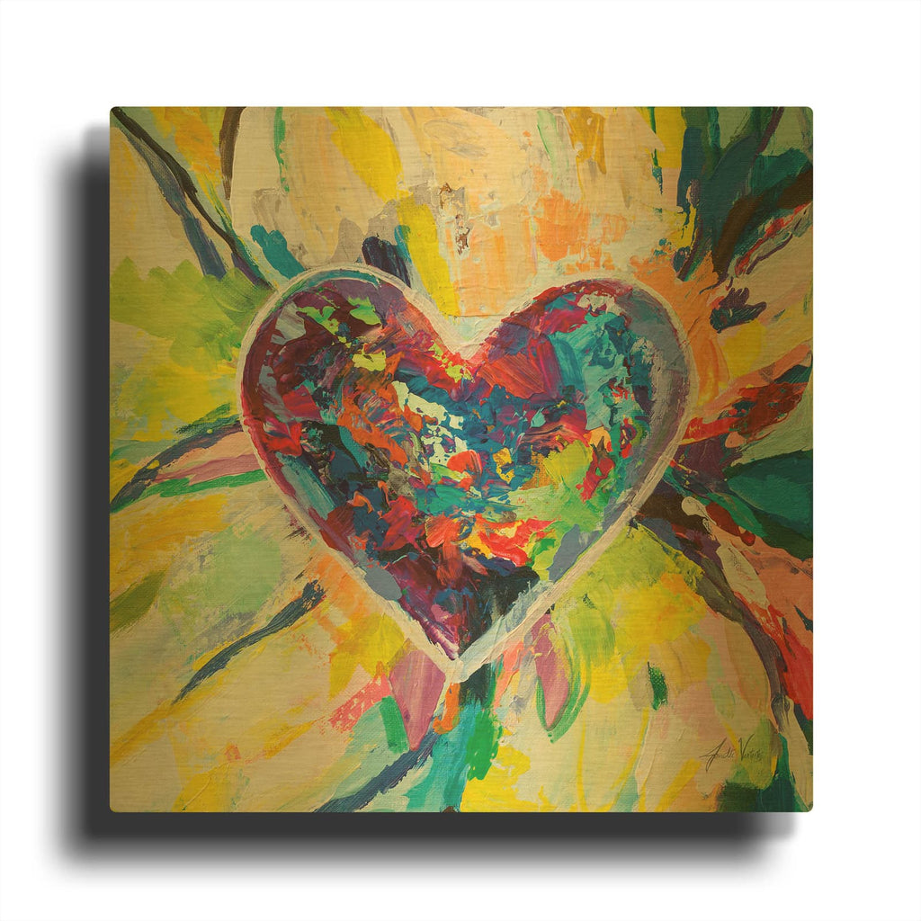 'Blooming Love' By Jeanette Vertentes Gold Metal Wall Art