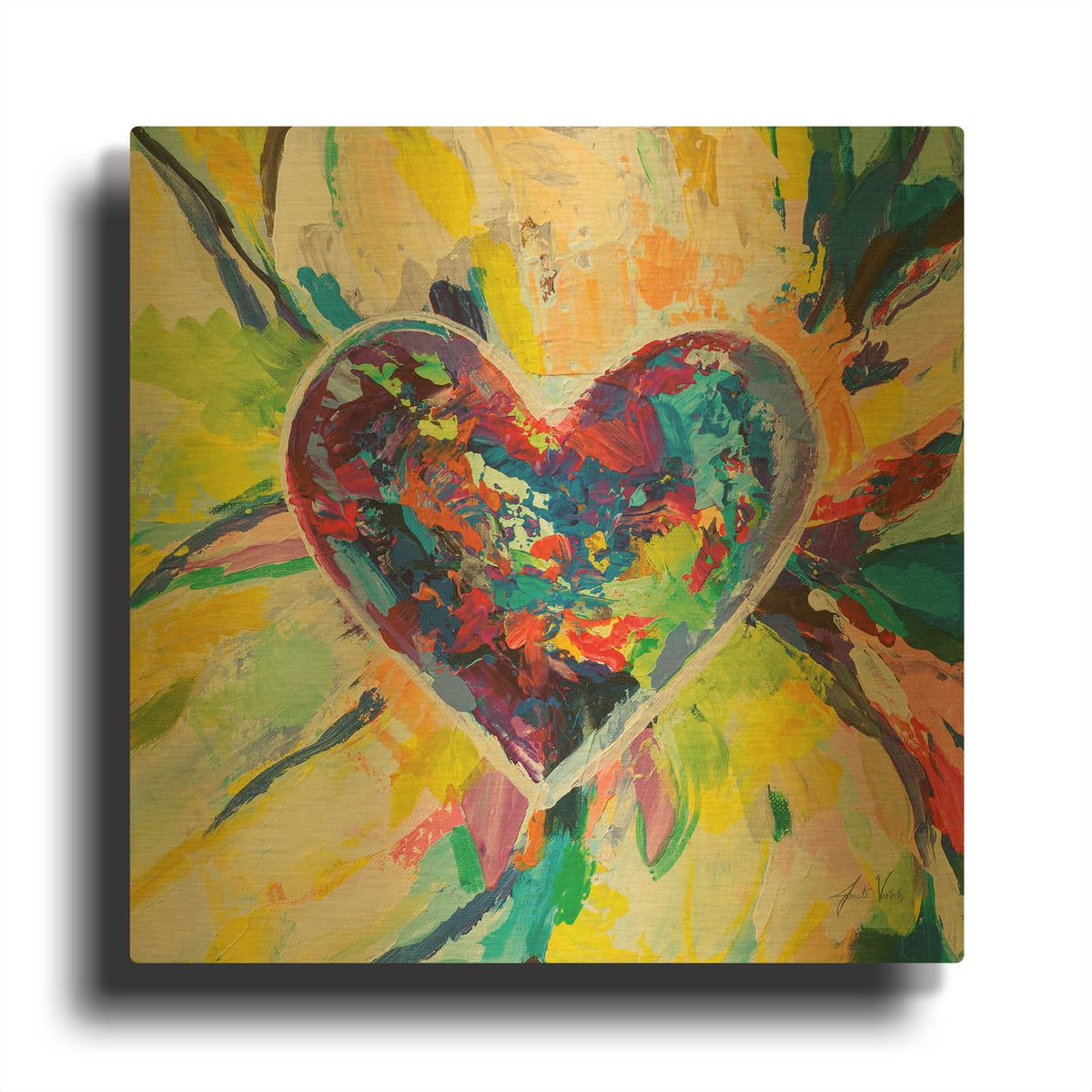 'Blooming Love' By Jeanette Vertentes Gold Metal Wall Art