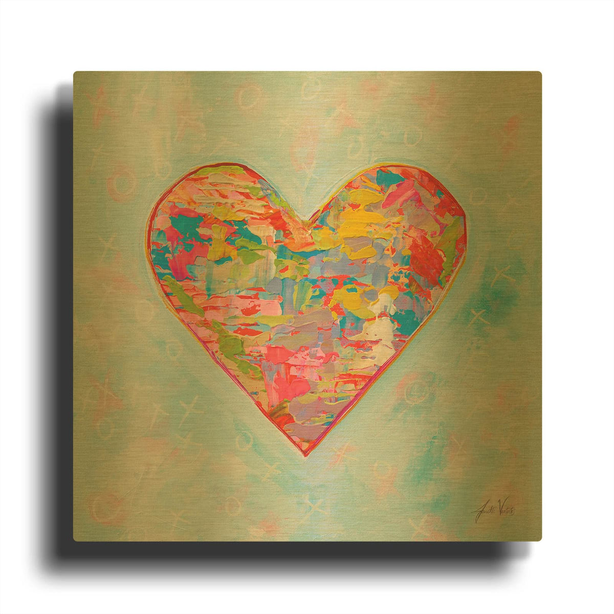 'First Love' By Jeanette Vertentes Gold Metal Wall Art