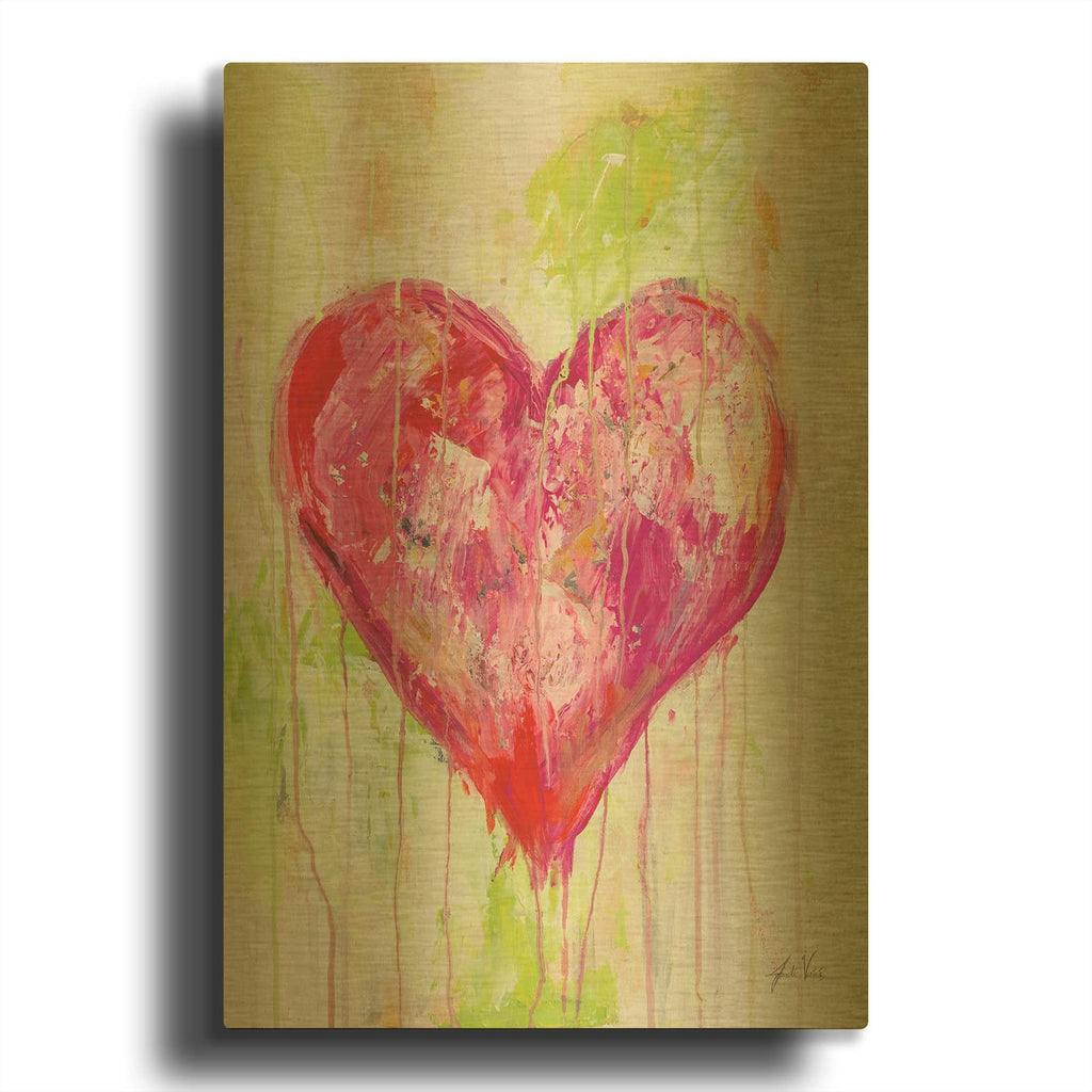'Lonely Heart' By Jeanette Vertentes Gold Metal Wall Art