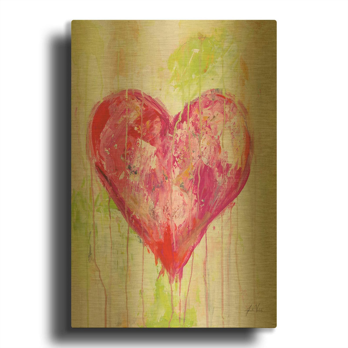 'Lonely Heart' By Jeanette Vertentes Gold Metal Wall Art