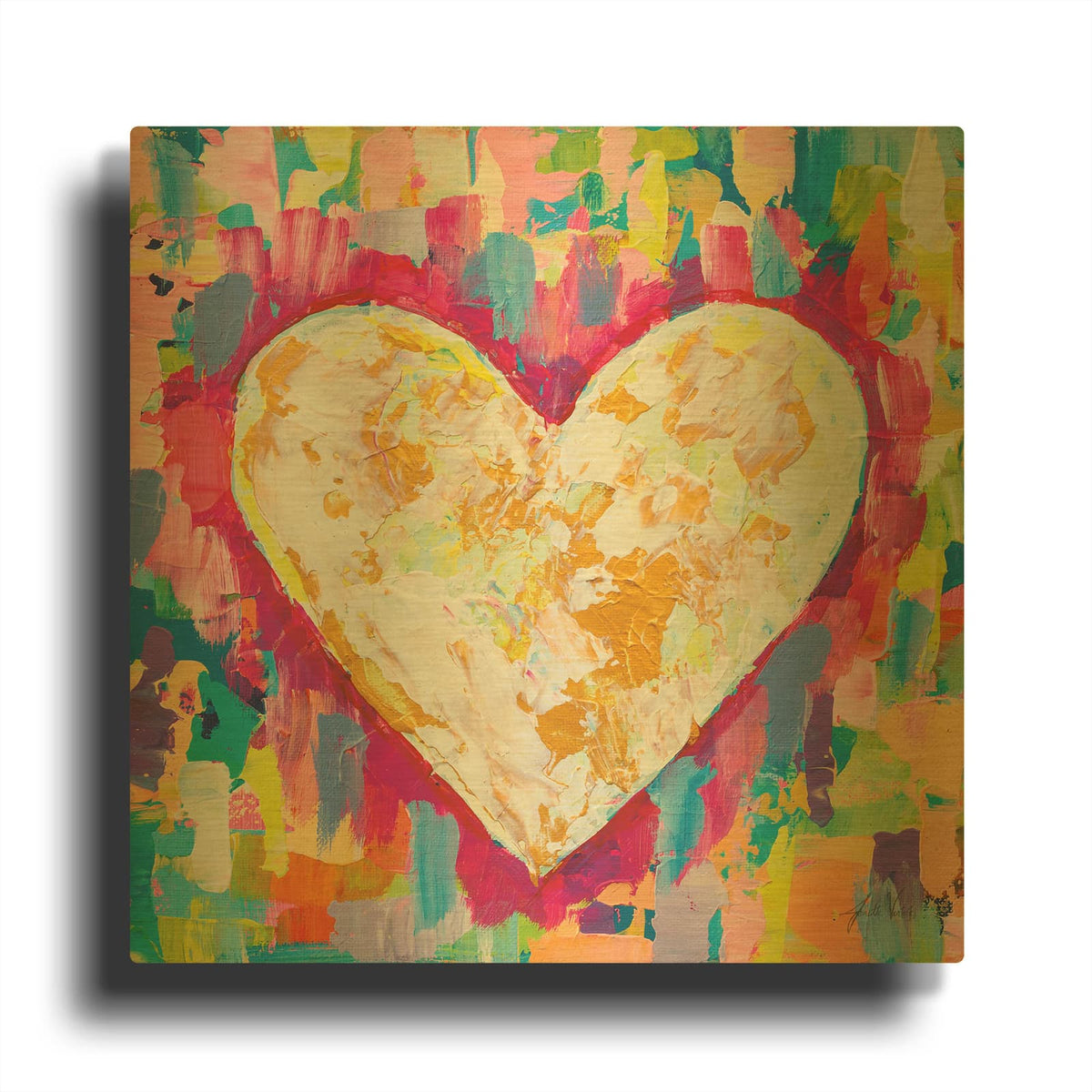 'Pure Love' By Jeanette Vertentes Gold Metal Wall Art