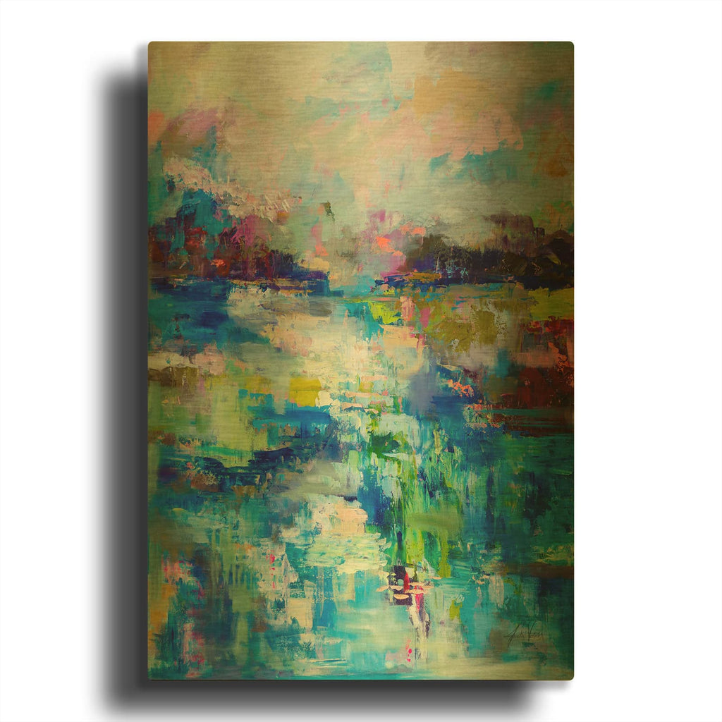 'Abstract Evening' By Jeanette Vertentes Gold Metal Wall Art