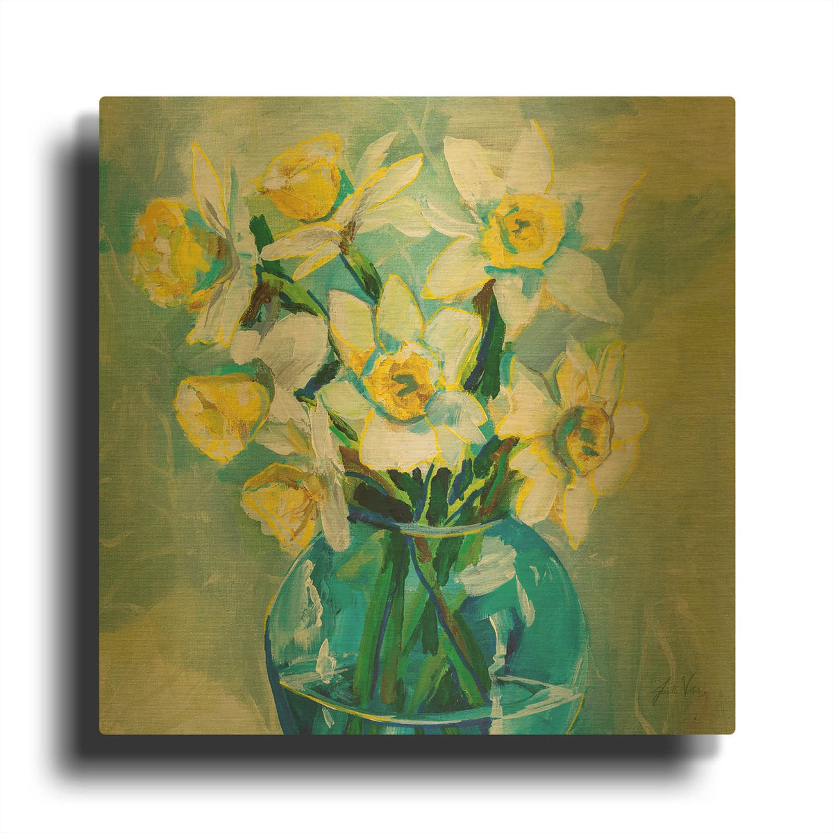 'Early Blooms' By Jeanette Vertentes Gold Metal Wall Art