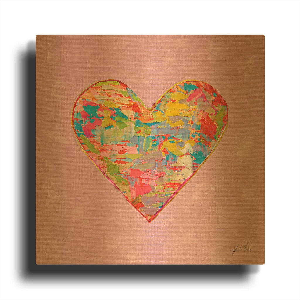'First Love On Pink' By Jeanette Vertentes Gold Metal Wall Art