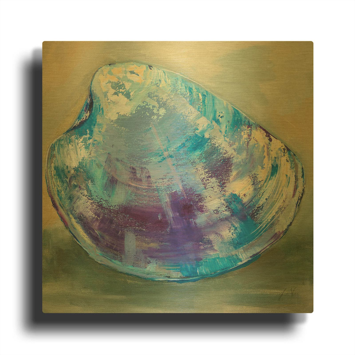 'Beach Comber 2' By Jeanette Vertentes Gold Metal Wall Art