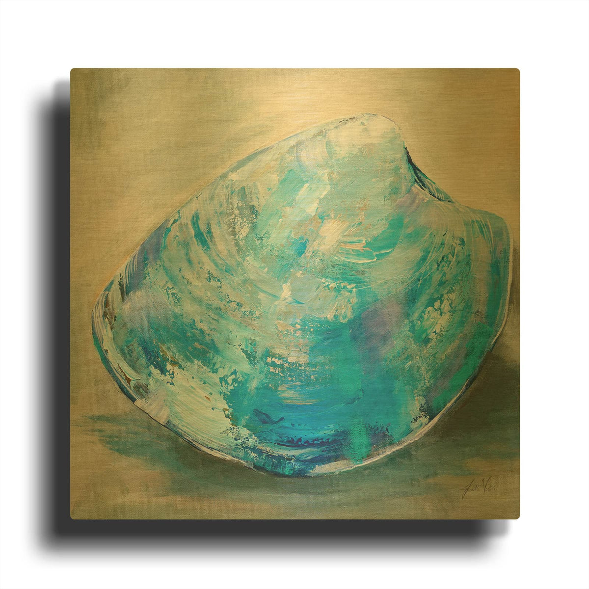 'Beach Comber 3' By Jeanette Vertentes Gold Metal Wall Art