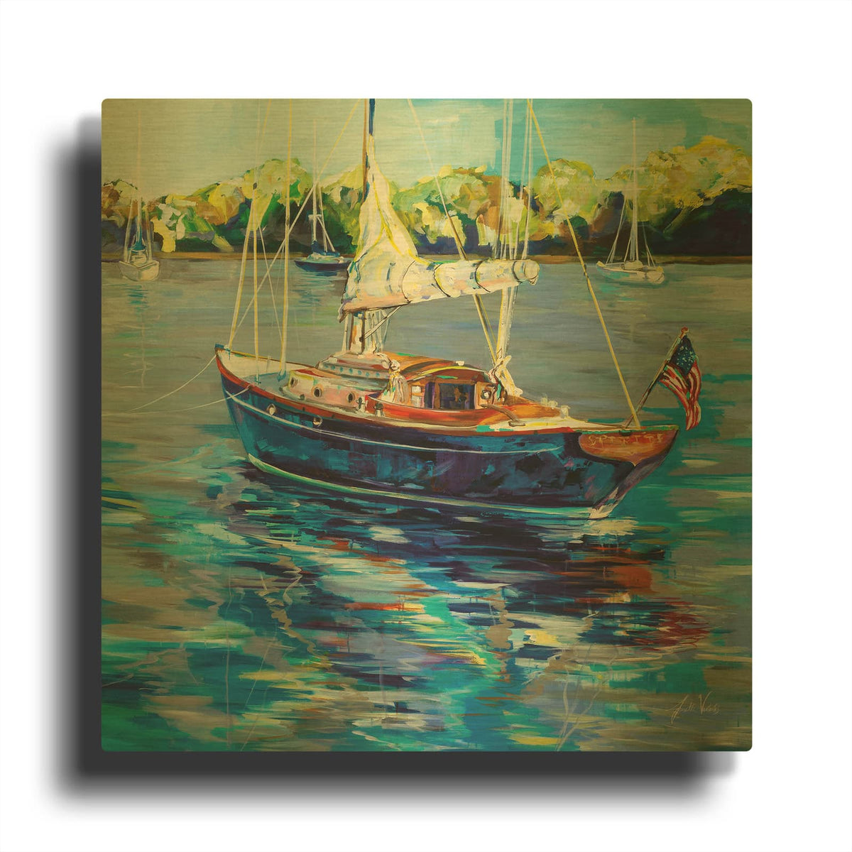 'Spirit' By Jeanette Vertentes Gold Metal Wall Art