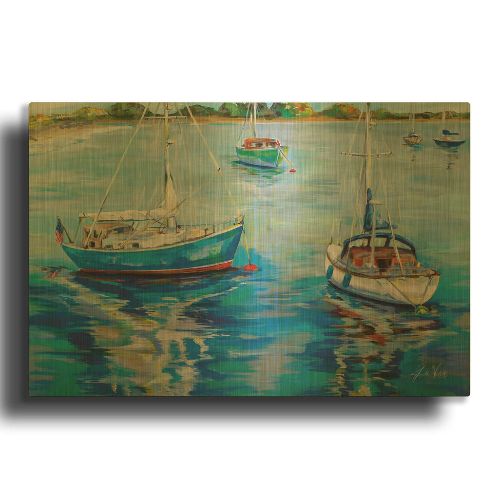 'In The Cove' By Jeanette Vertentes Gold Metal Wall Art