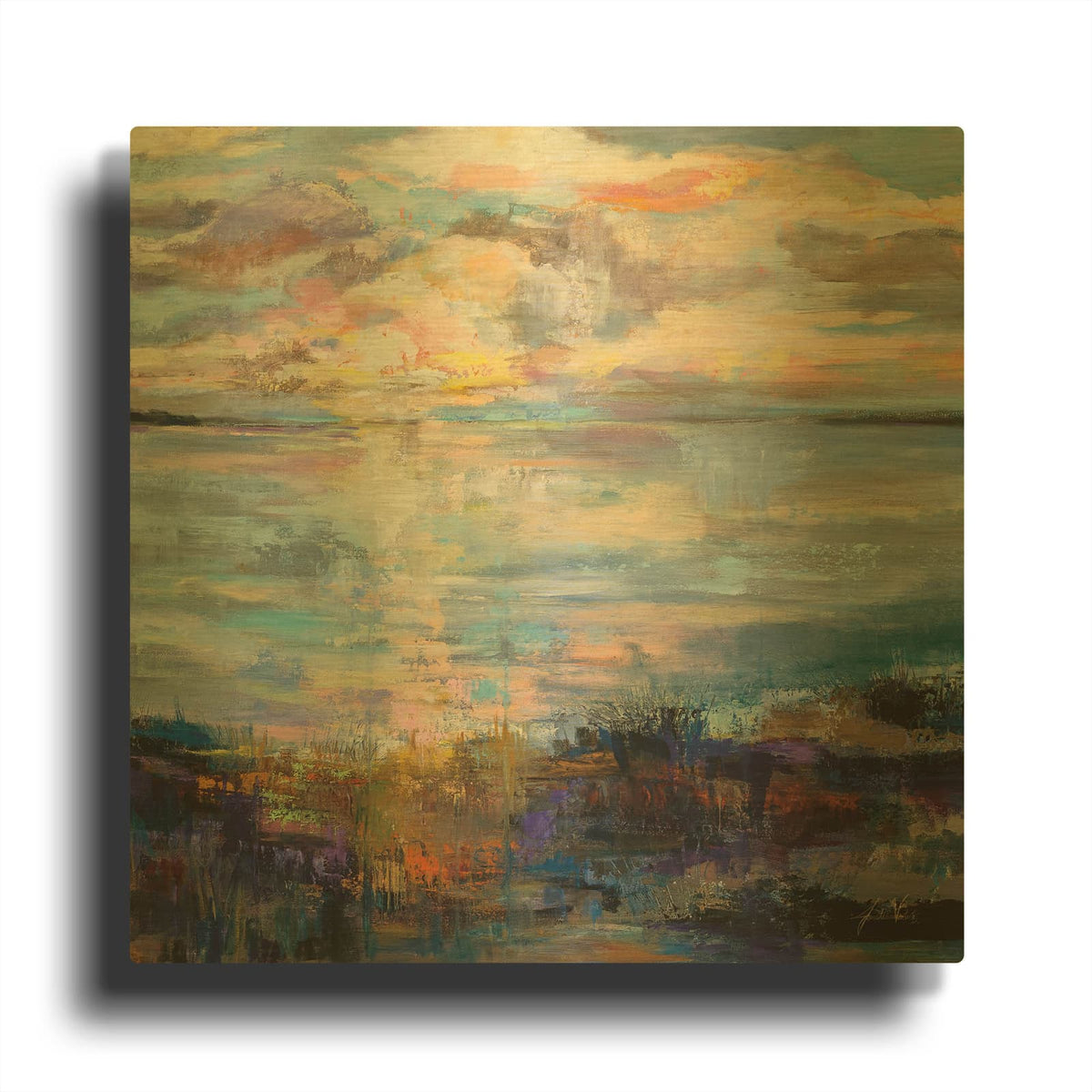 'Pacify' By Jeanette Vertentes Gold Metal Wall Art