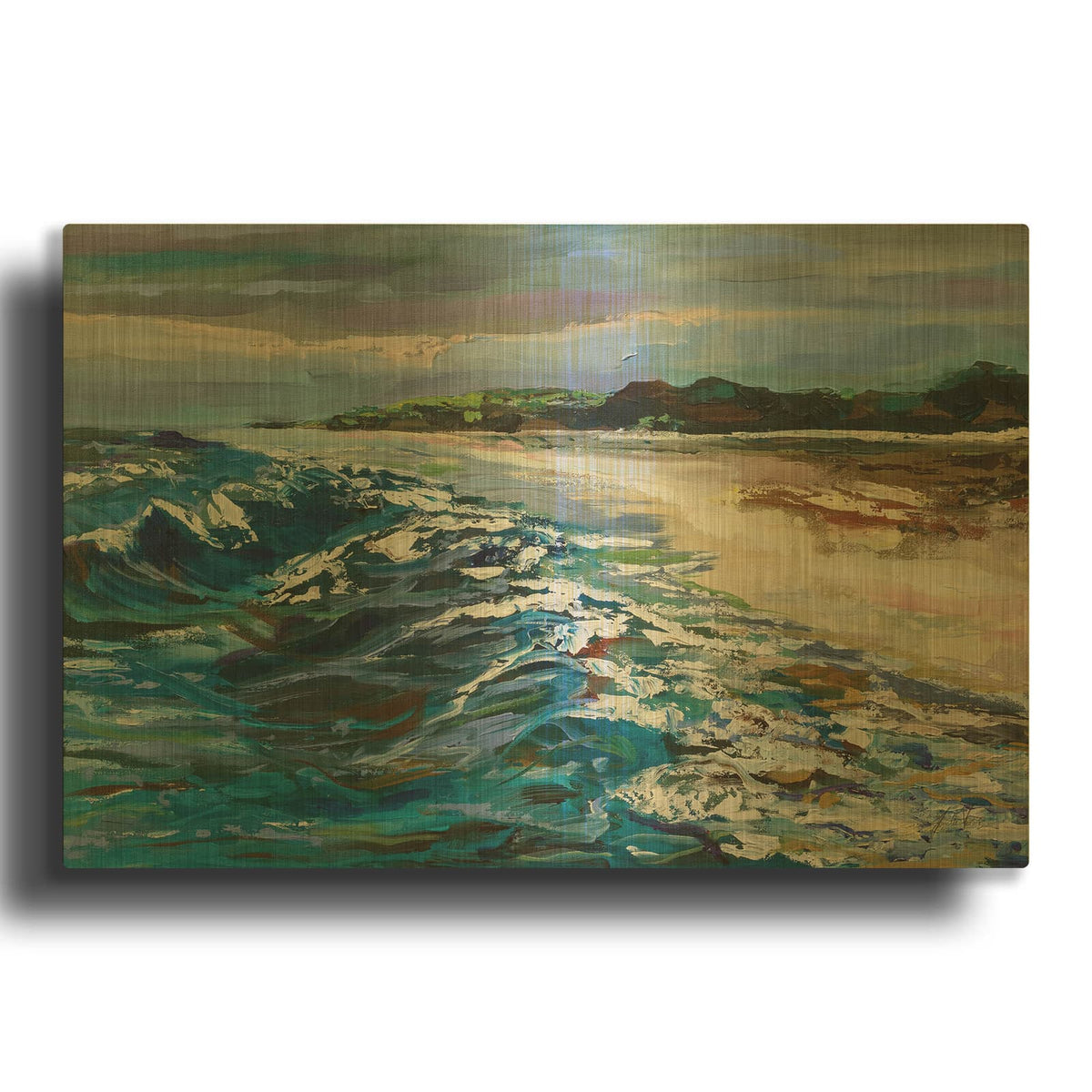 'Rough Surf' By Jeanette Vertentes Gold Metal Wall Art