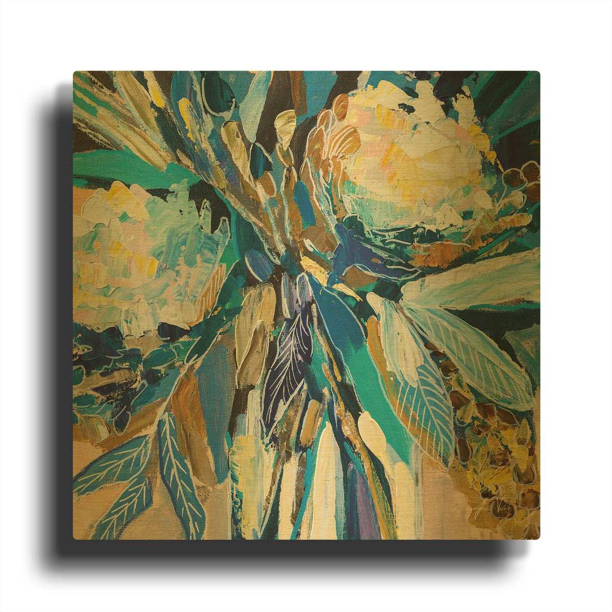 'Periwinkle' By Jeanette Vertentes Gold Metal Wall Art