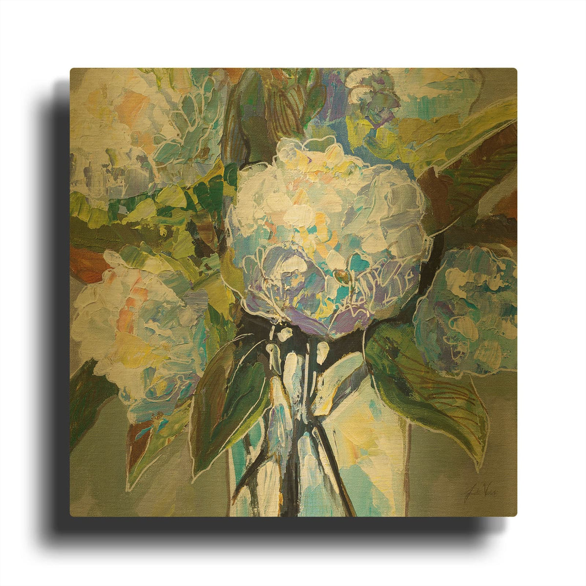 'Puffs' By Jeanette Vertentes Gold Metal Wall Art