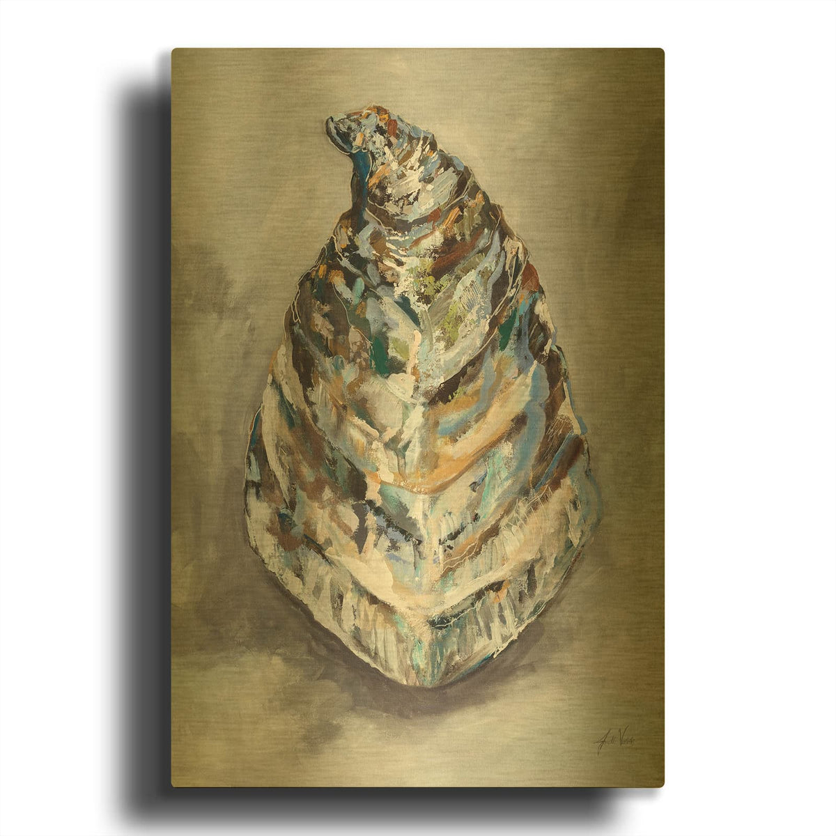 'Flow' By Jeanette Vertentes Gold Metal Wall Art