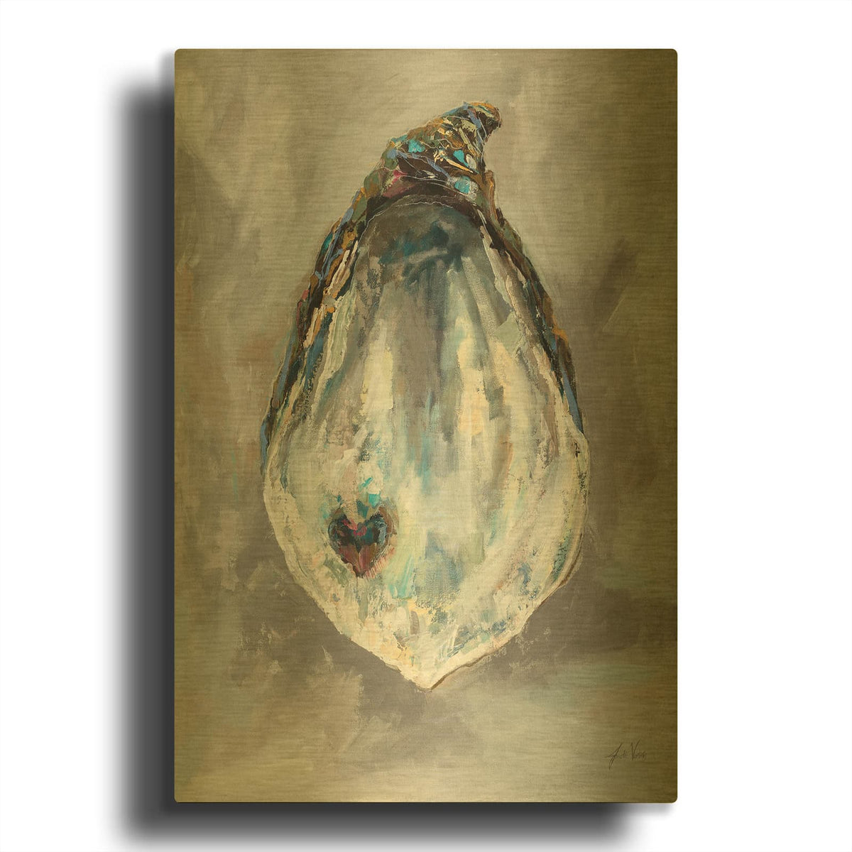 'Shucks' By Jeanette Vertentes Gold Metal Wall Art