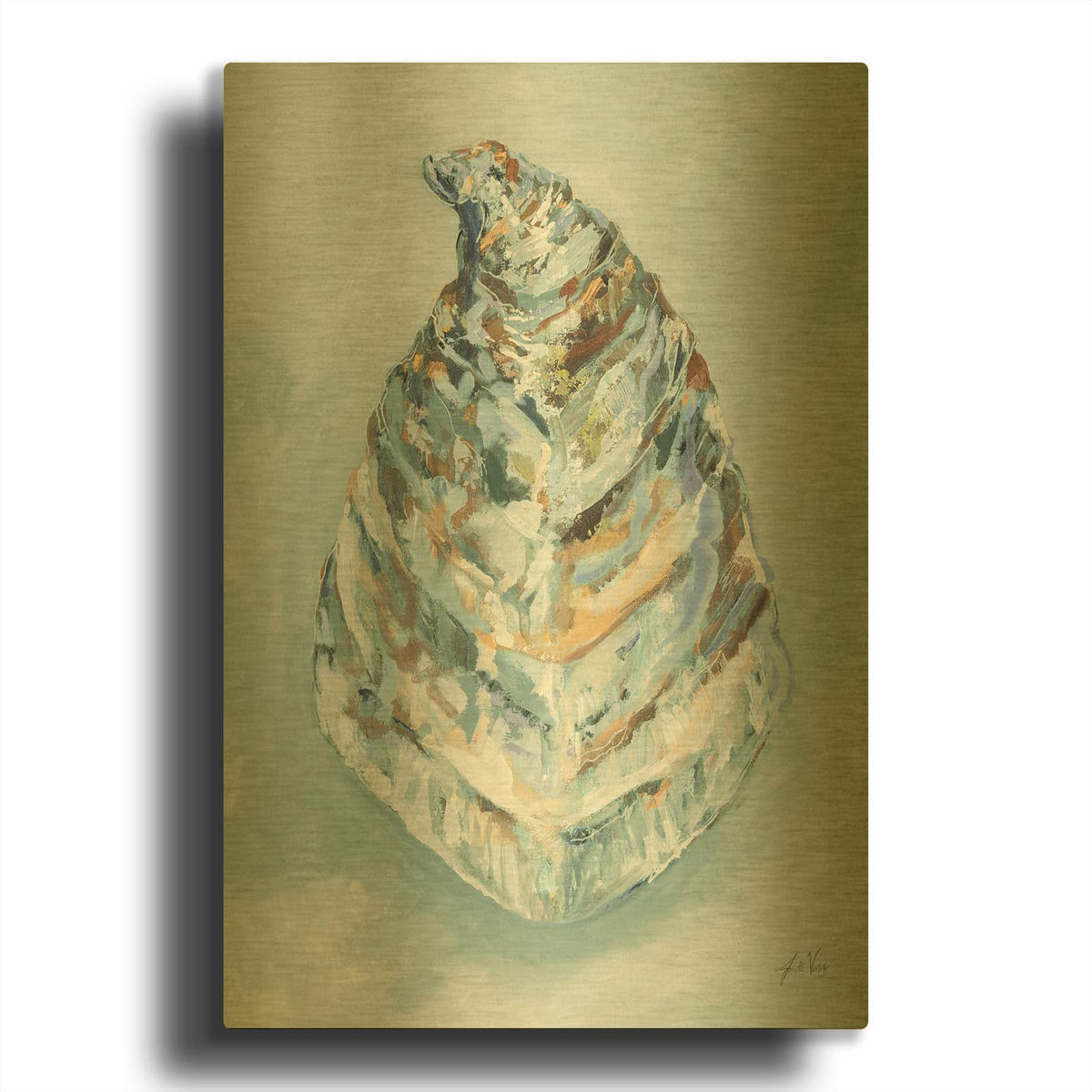 'Tranquil Flow' By Jeanette Vertentes Gold Metal Wall Art