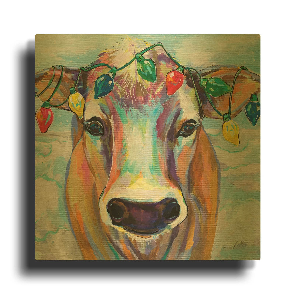 'Holiday Beau' By Jeanette Vertentes Gold Metal Wall Art