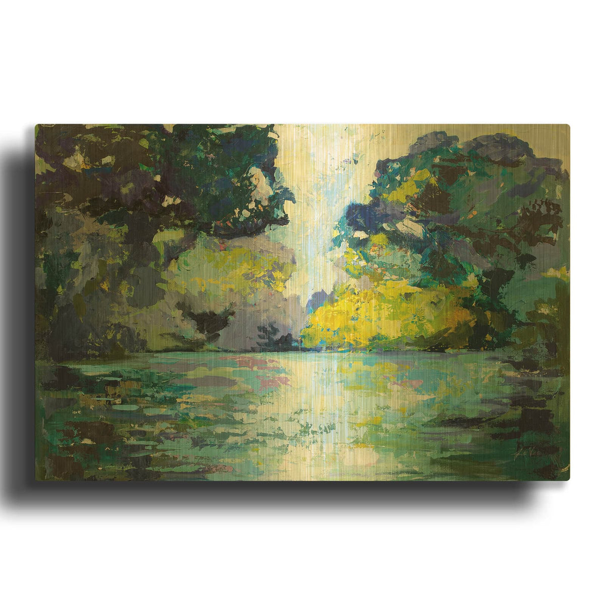 'Quiet' By Jeanette Vertentes Gold Metal Wall Art