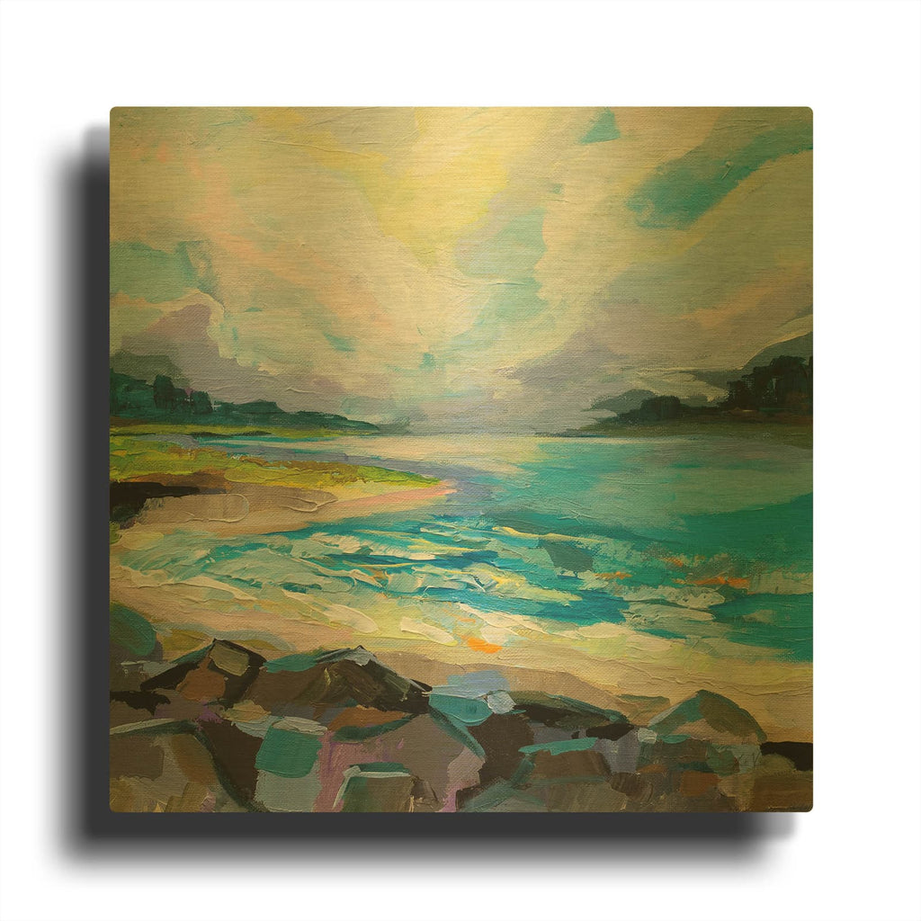 'Coastline' By Jeanette Vertentes Gold Metal Wall Art