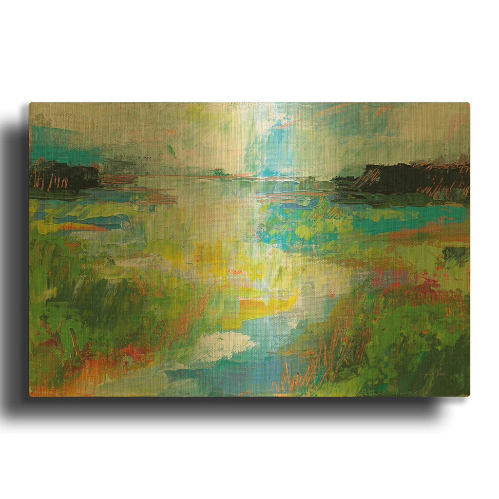 'Misty River' By Jeanette Vertentes Gold Metal Wall Art
