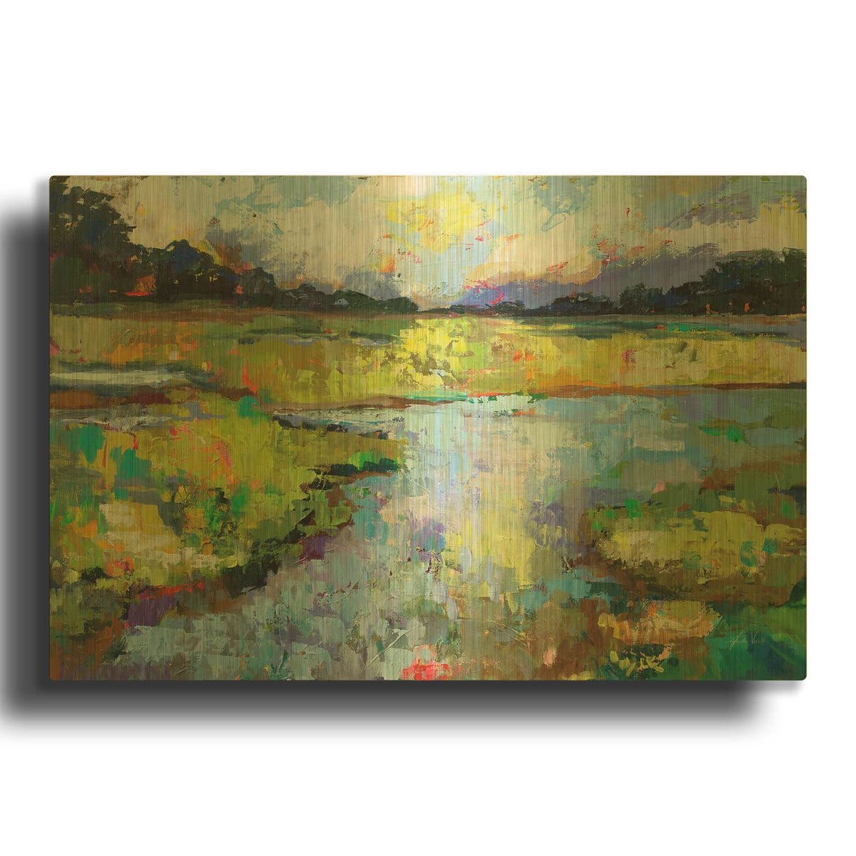'Reflections' By Jeanette Vertentes Gold Metal Wall Art