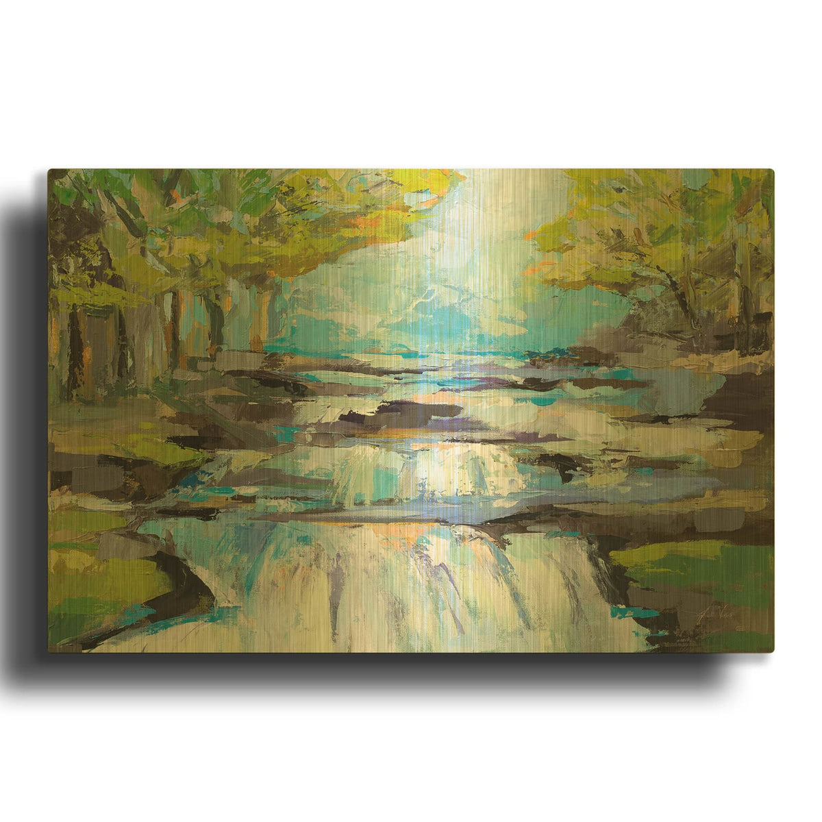 'Waterfall' By Jeanette Vertentes Gold Metal Wall Art