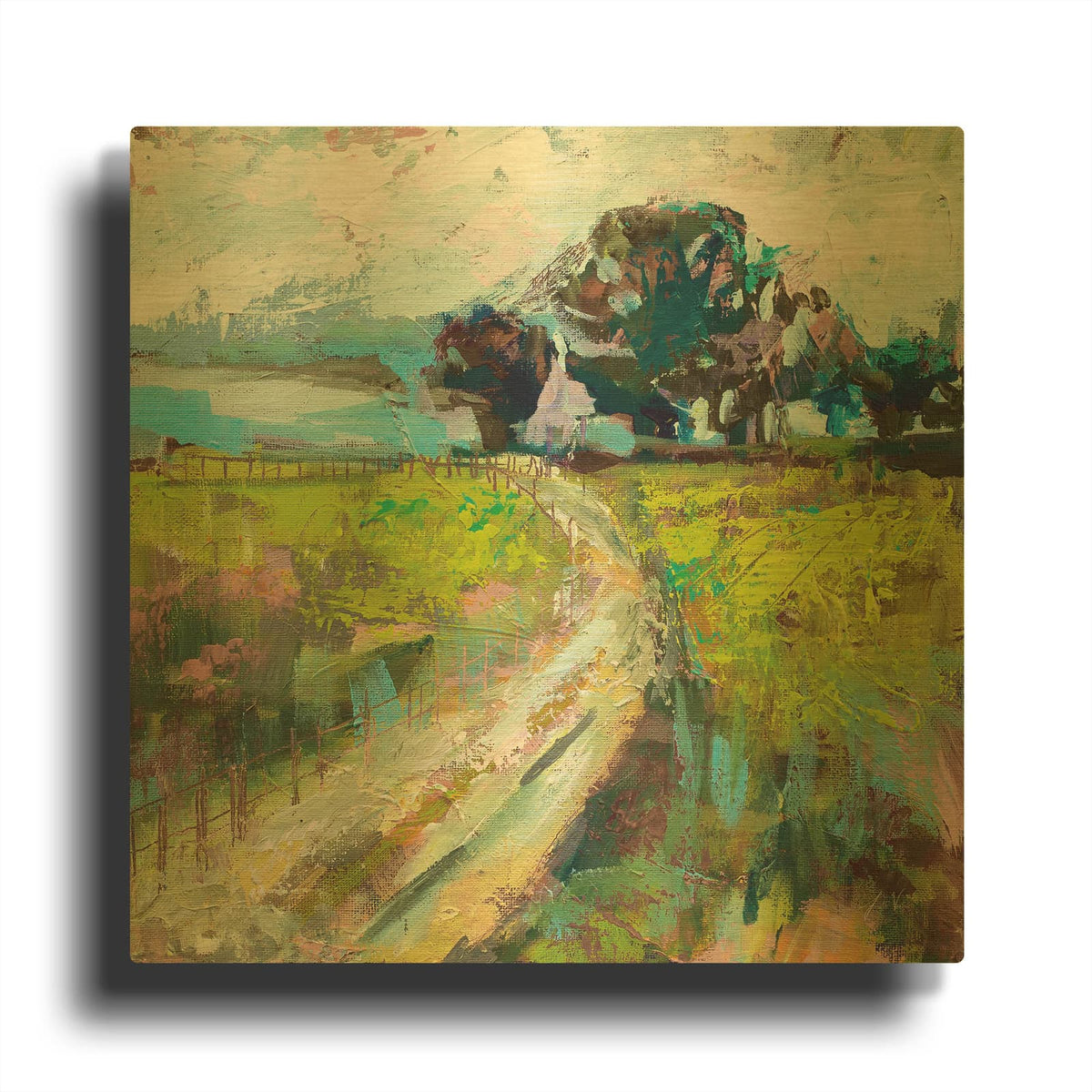 'The Meadow V2' By Jeanette Vertentes Gold Metal Wall Art