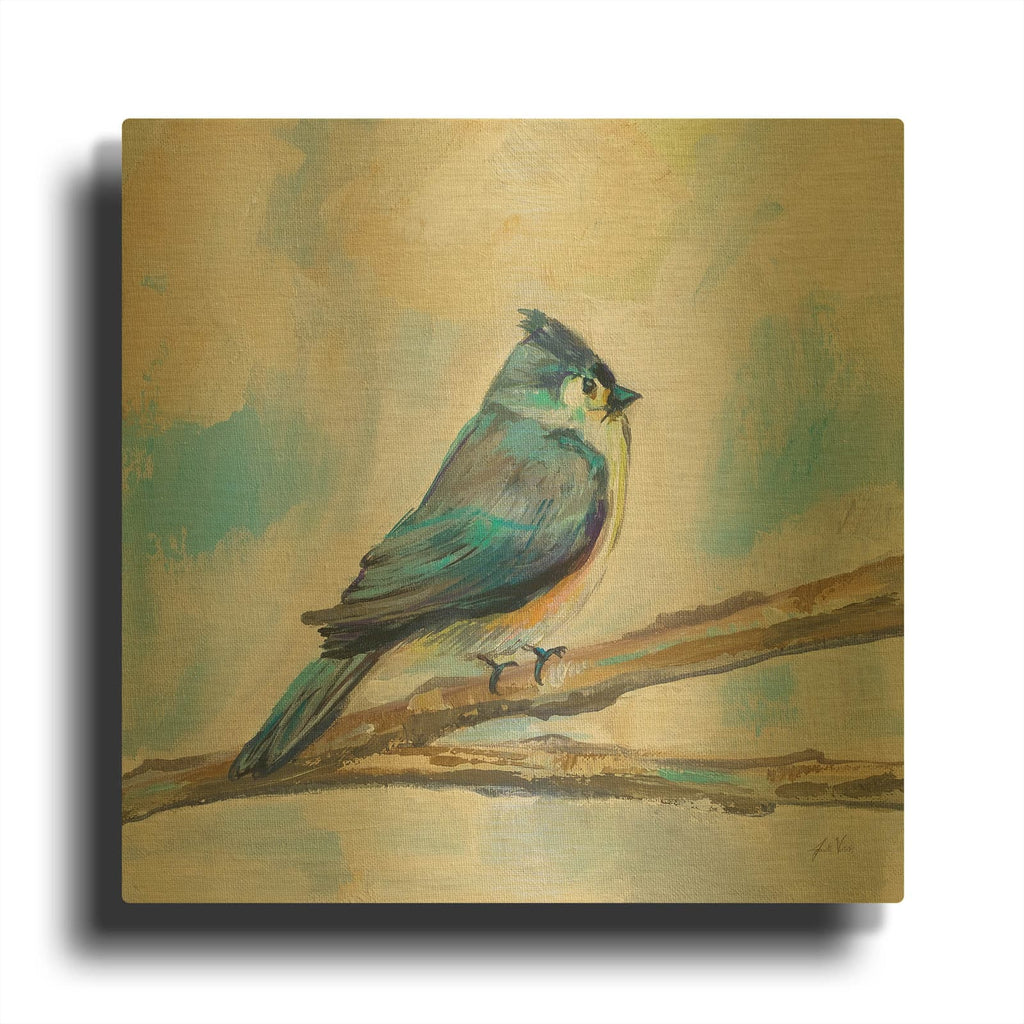 'Titmouse' By Jeanette Vertentes Gold Metal Wall Art